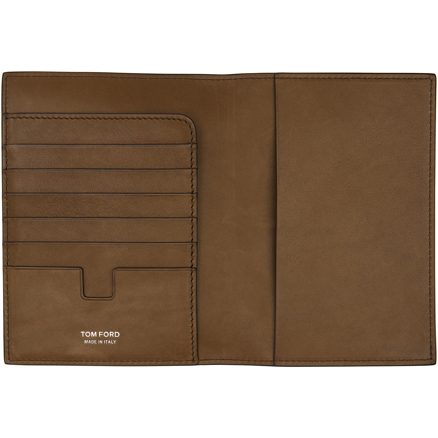  Tom Ford Brown Nubuck 't Line' Passport Holder 