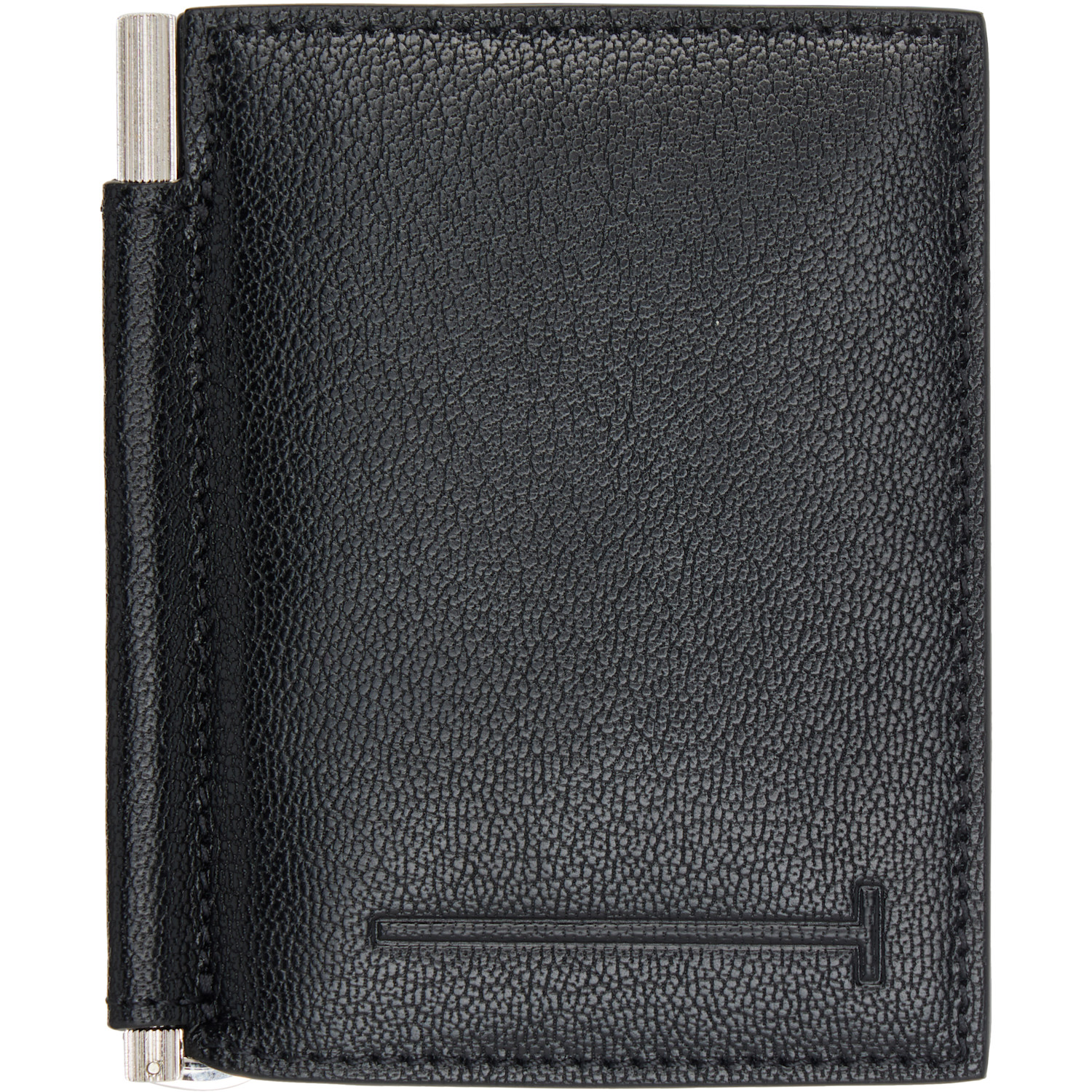  Tom Ford Black Elongated T Line Money Clip Card Holder 