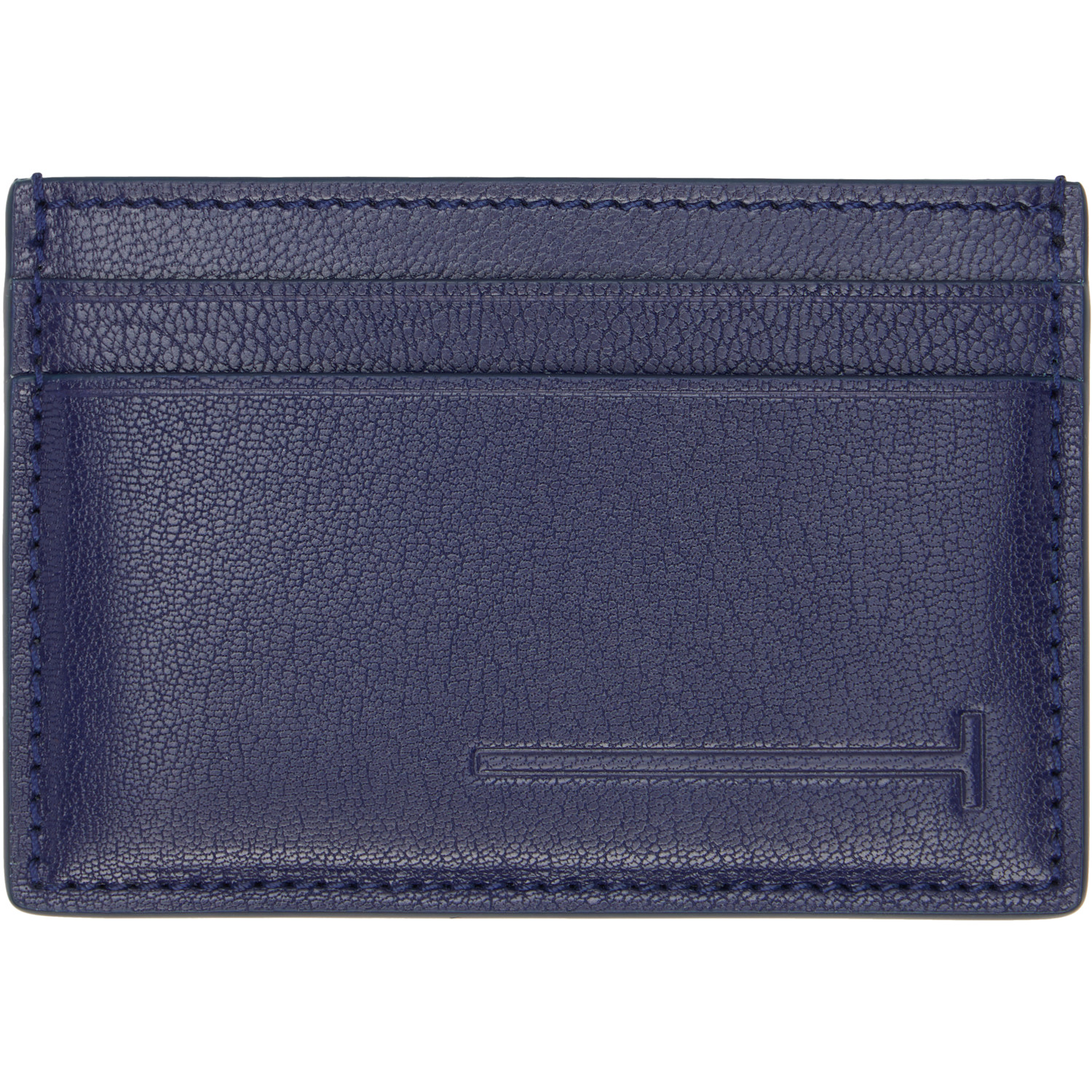  Tom Ford Navy Elongated T Line Card Holder 