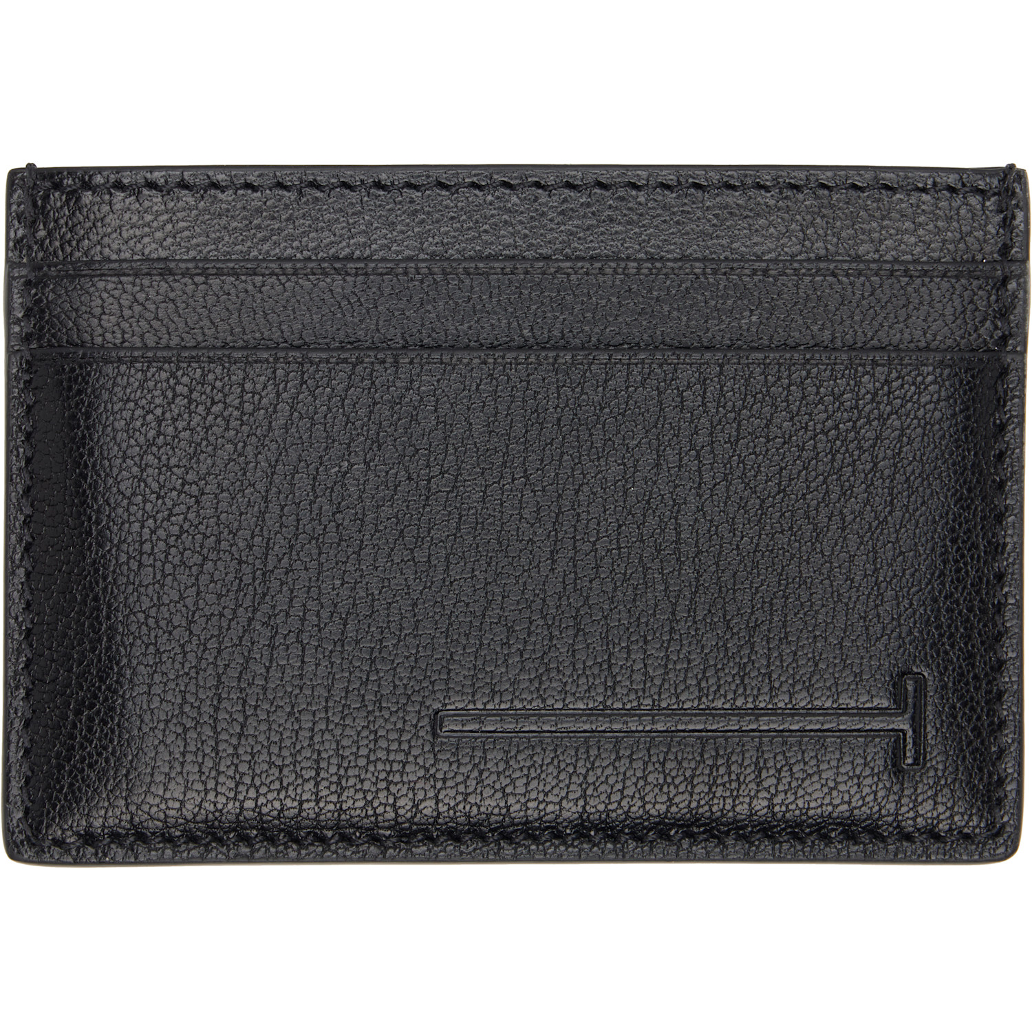 Tom Ford Black Elongated T Line Classic Card Holder 