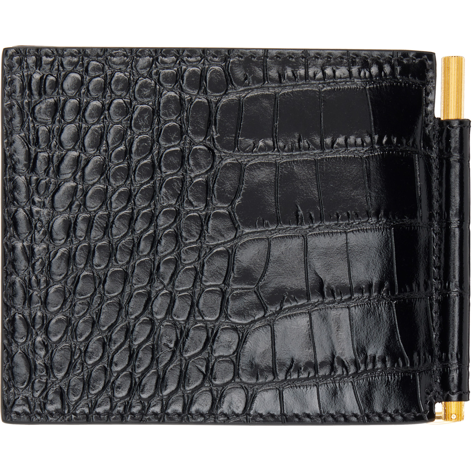  Tom Ford Black Exotic Line Money Clip Wallet 