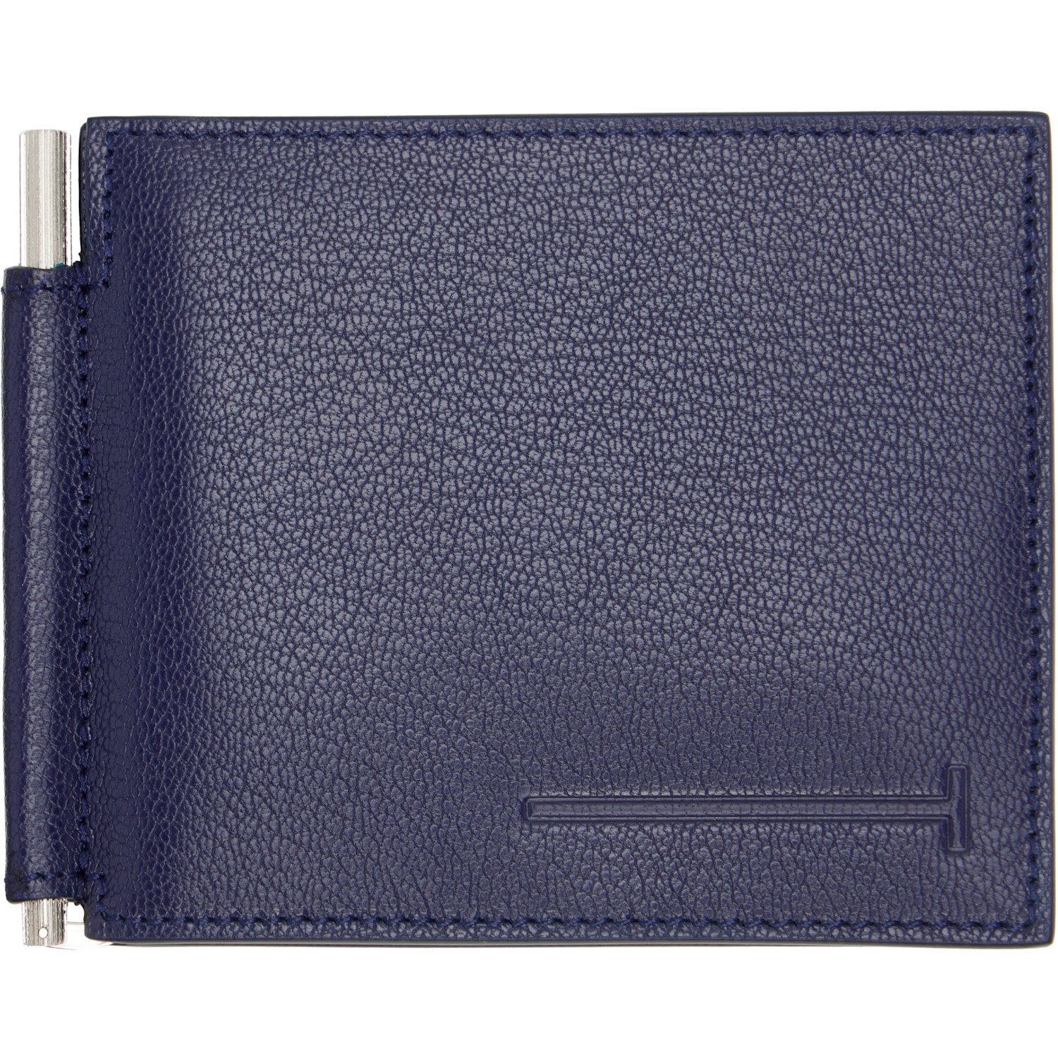  Tom Ford Navy Elongated T Line Money Clip Wallet 
