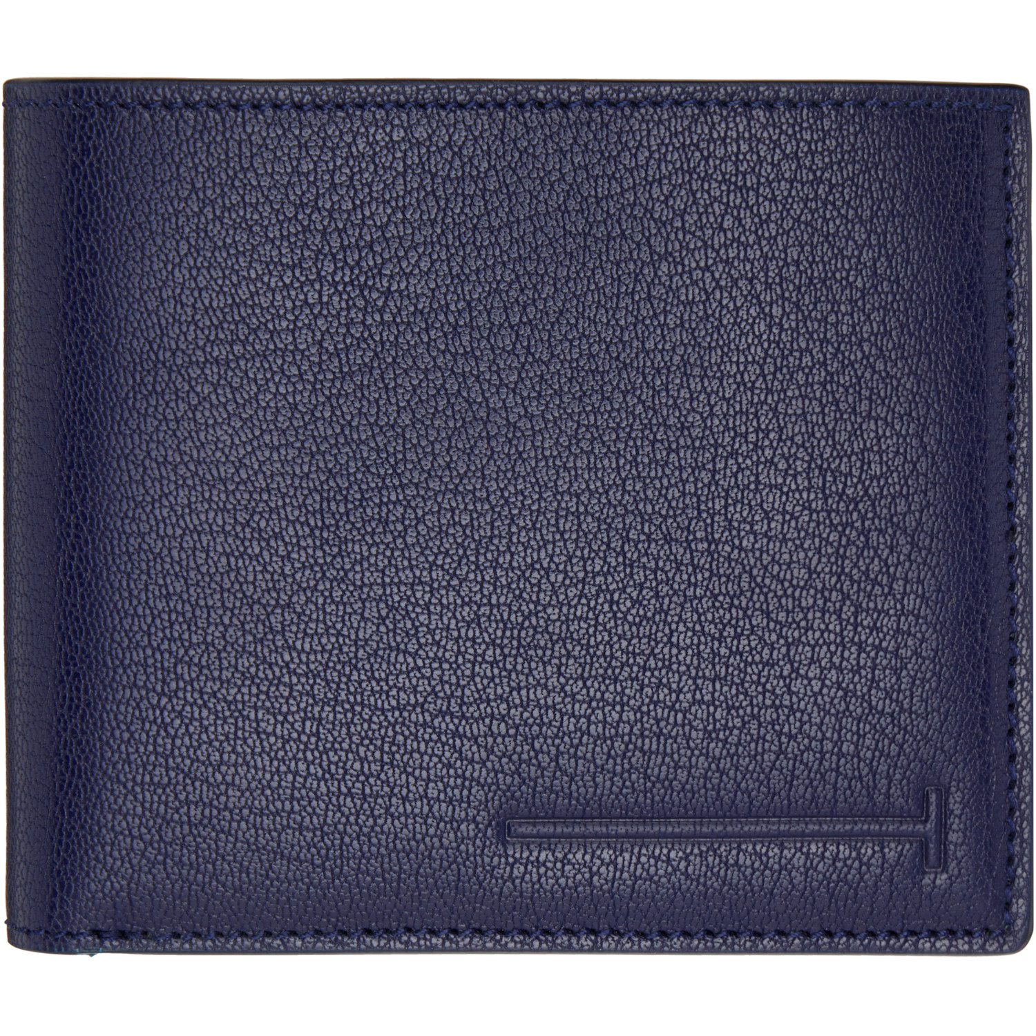  Tom Ford Navy Elongated T Line Money Clip Wallet 