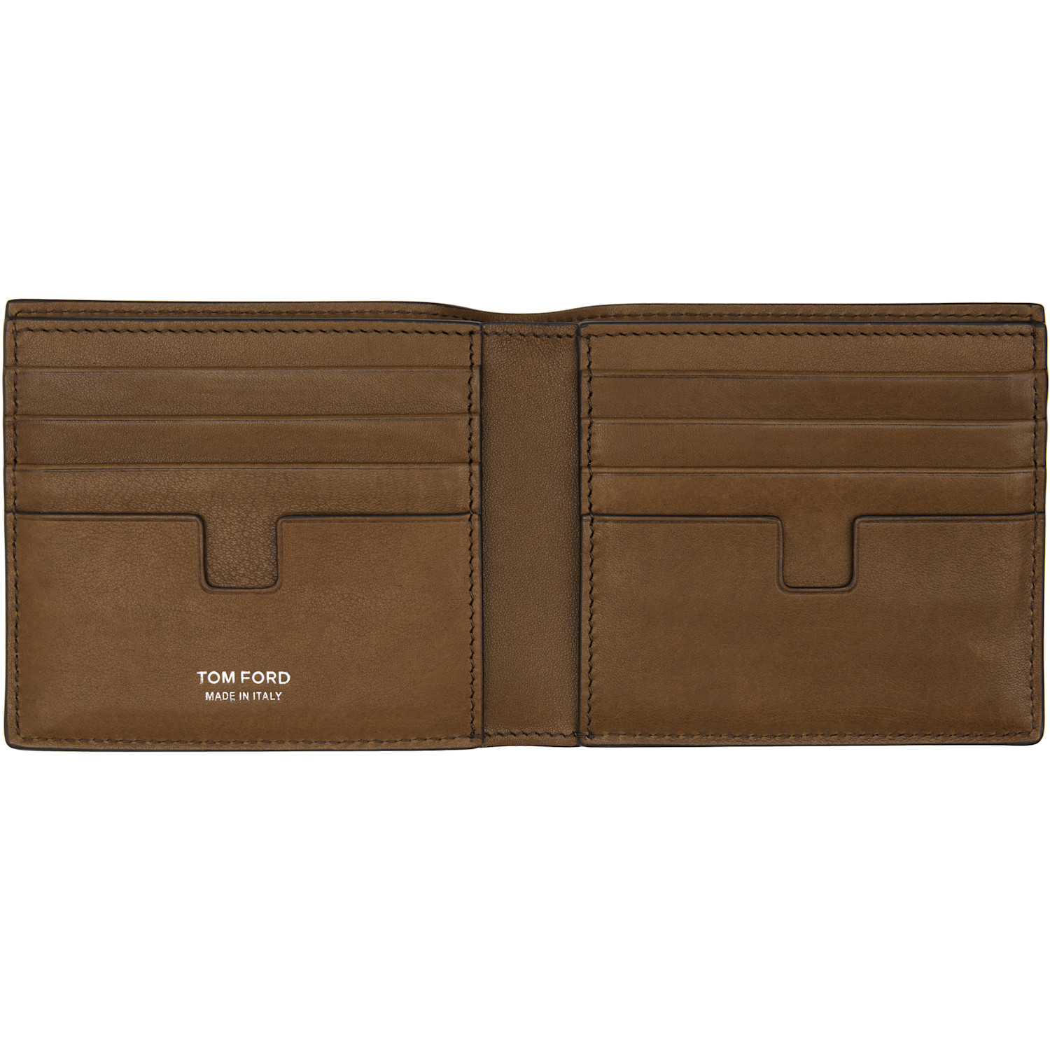  Tom Ford Tan Natural Nubuck 't Line' Classic Bifold Wallet 