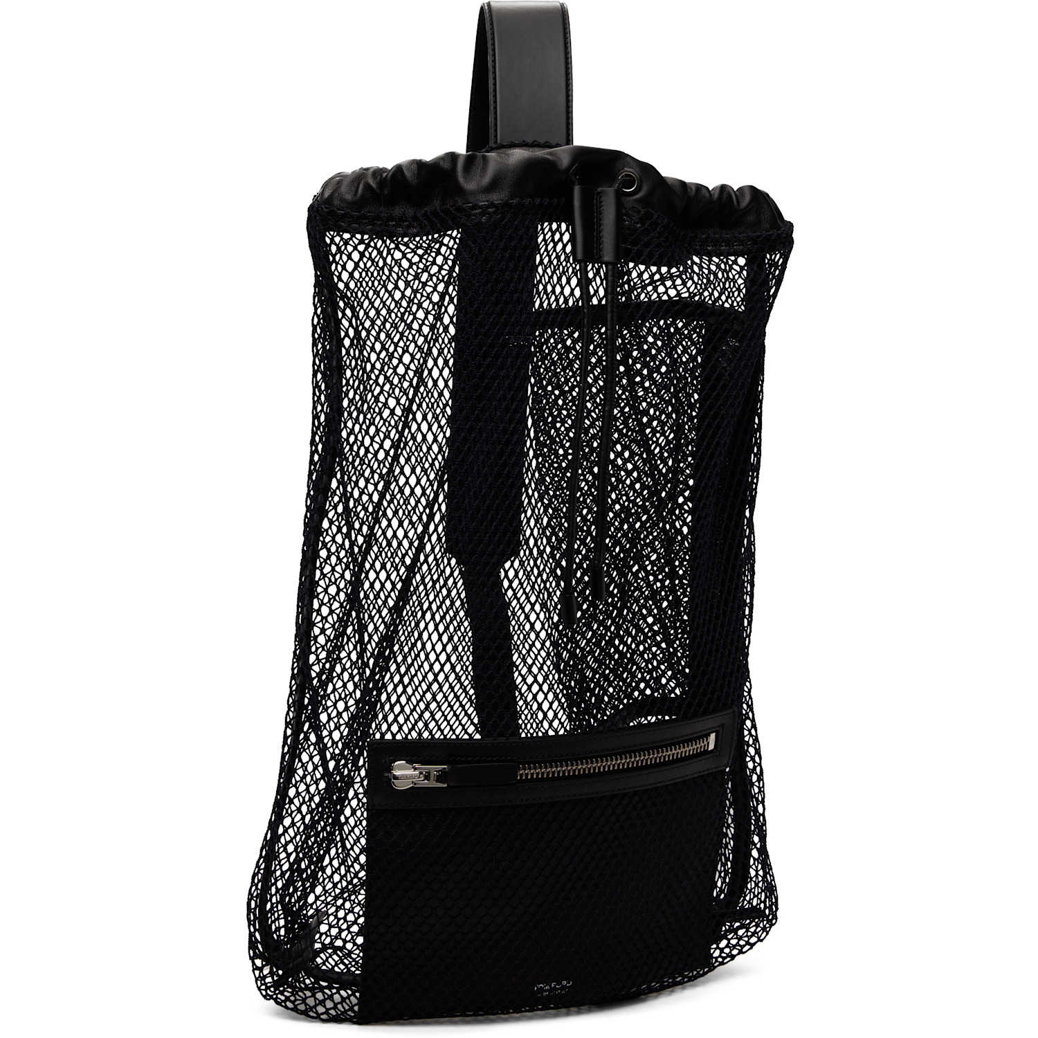  Tom Ford Black Mesh Line Sling Backpack 