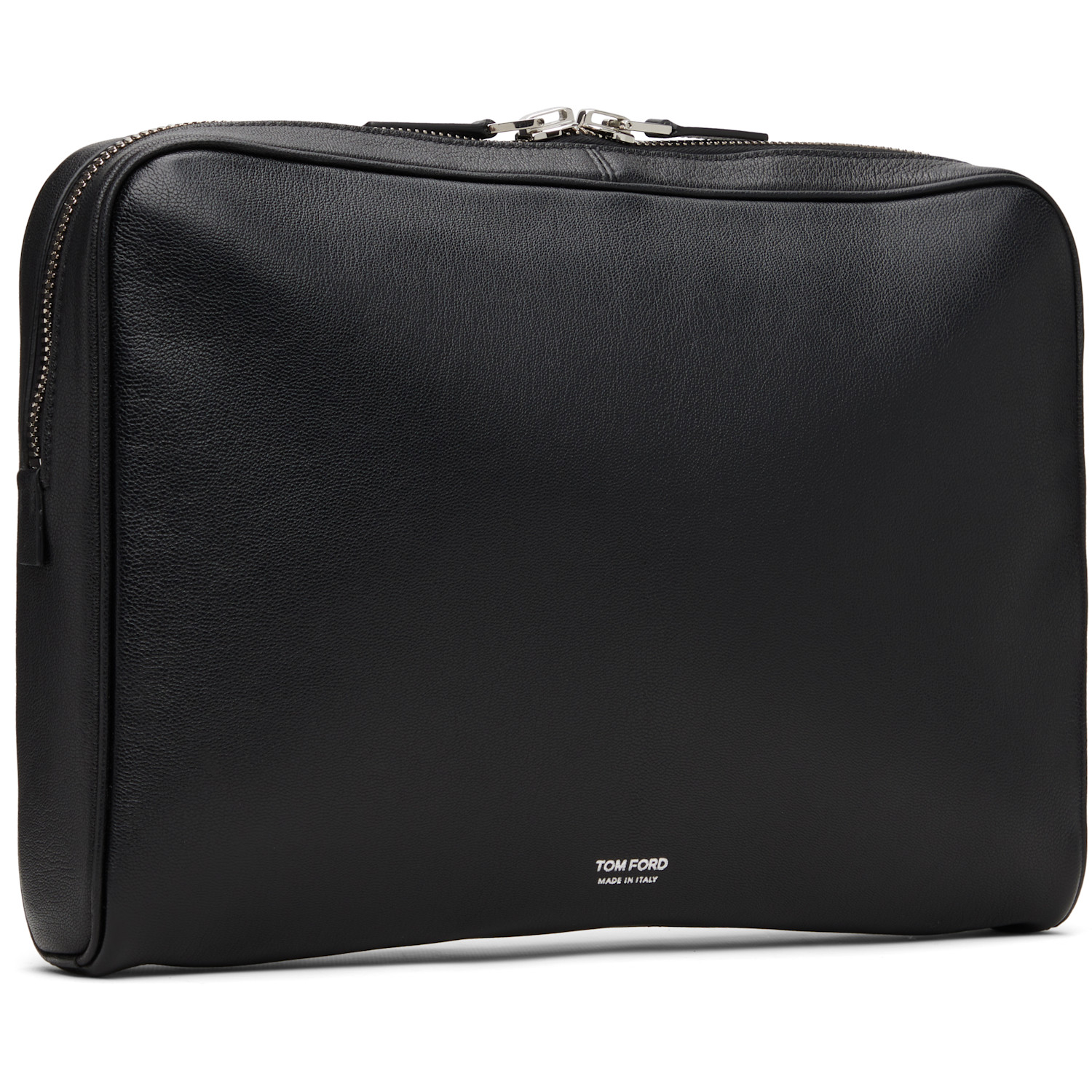  Tom Ford Black Grain Leather Minimal Laptop Pouch 