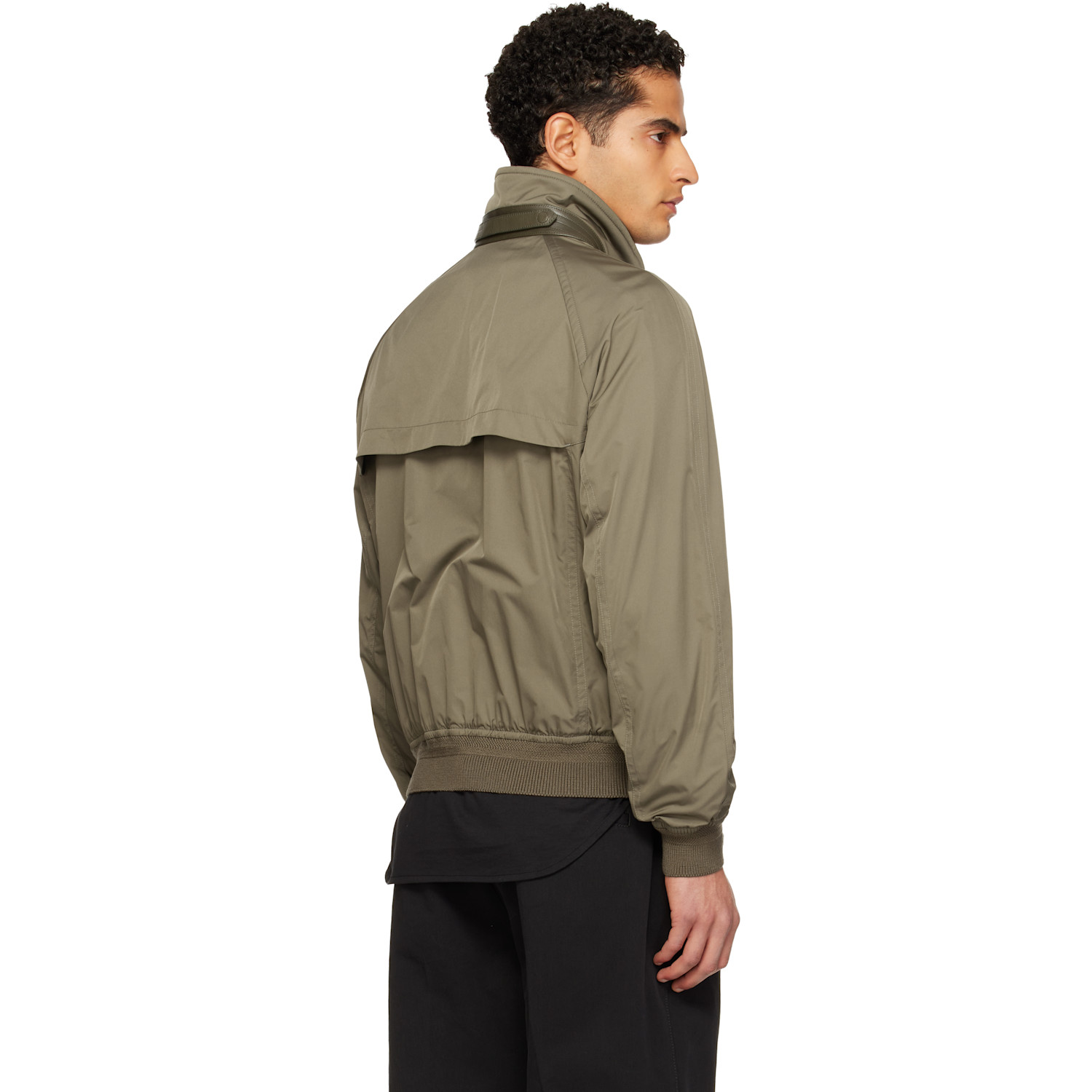  Tom Ford Khaki Techno Poplin Cashmere-lined Jacket 