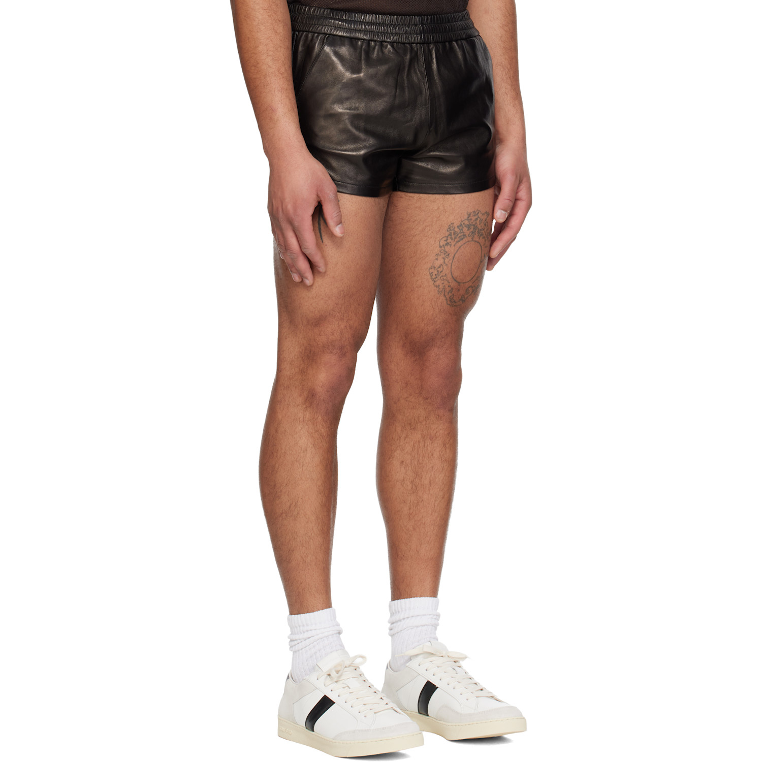  Tom Ford Black Light Nappa Leather Shorts 