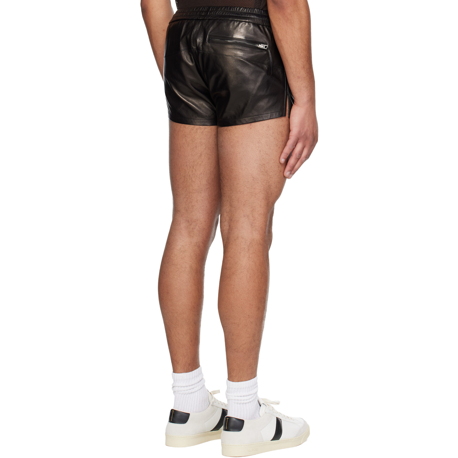  Tom Ford Black Light Nappa Leather Shorts 