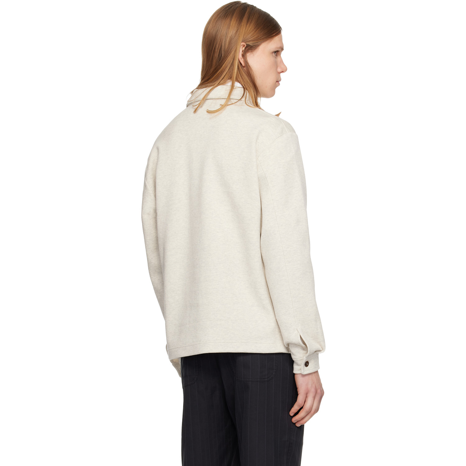  Tom Ford Beige Cotton Silk Cashmere Half Button Sweatshirt 