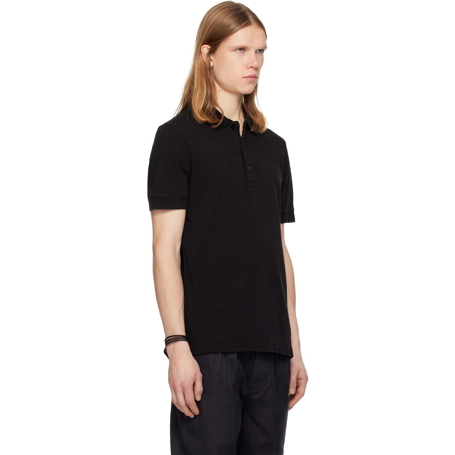  Tom Ford Black Piquet Polo 