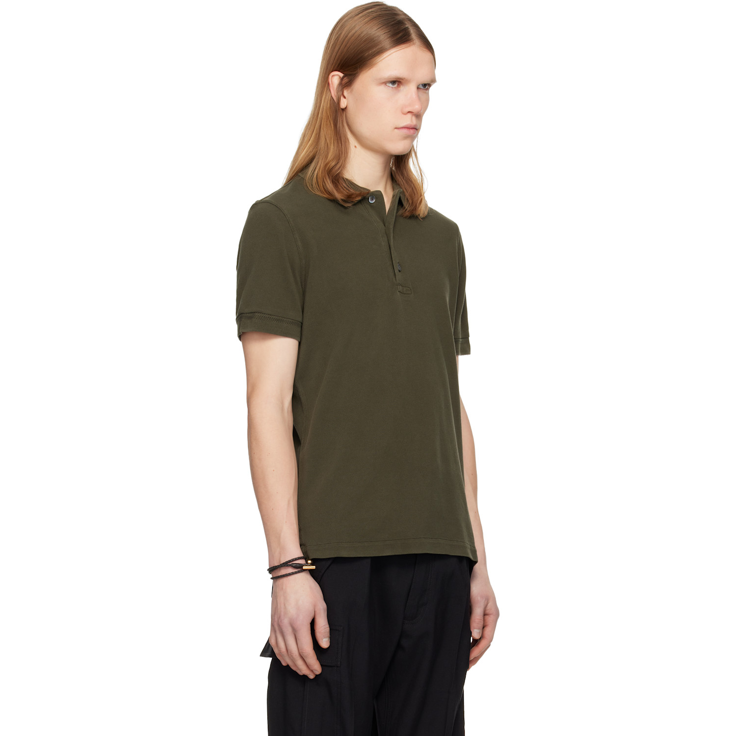  Tom Ford Khaki Piquet Polo 