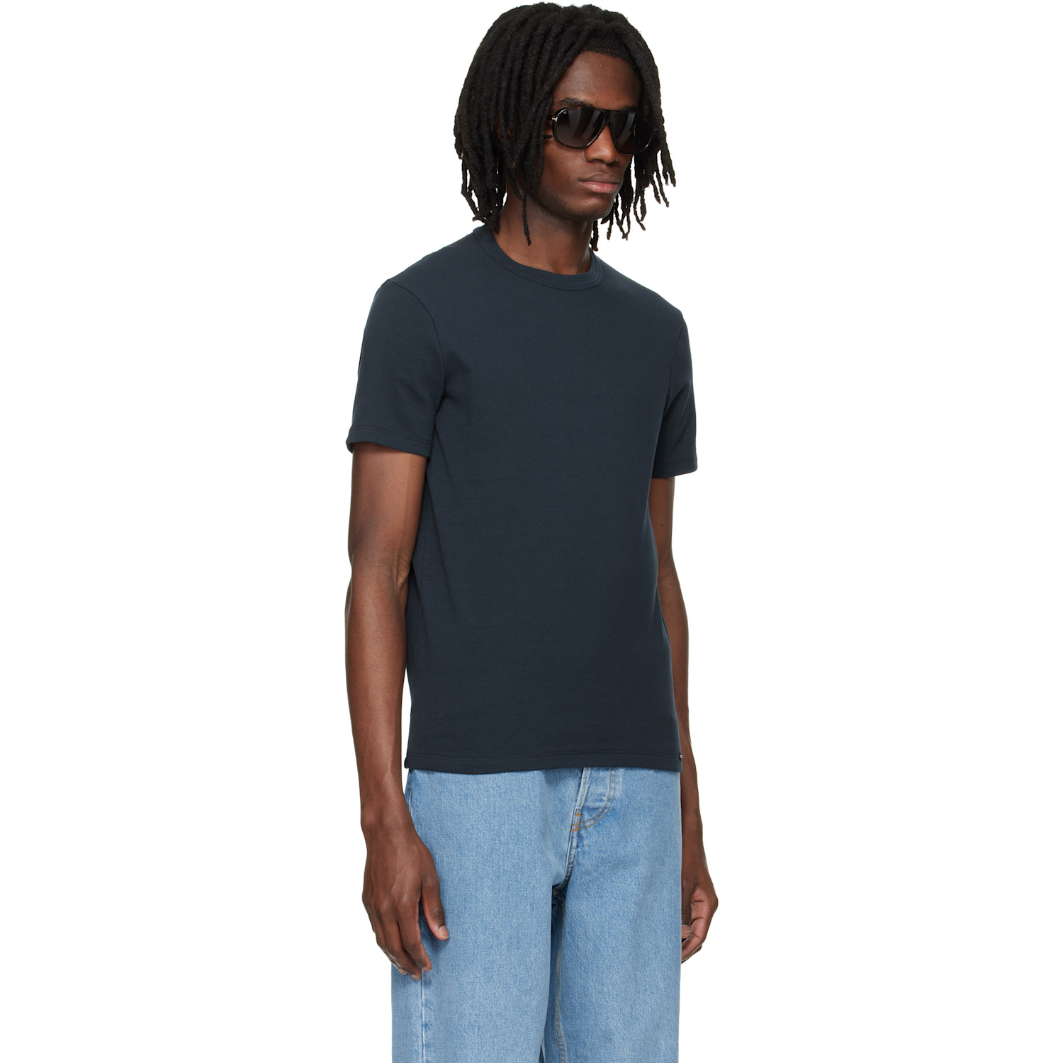  Tom Ford Navy Cotton Crewneck T-shirt 