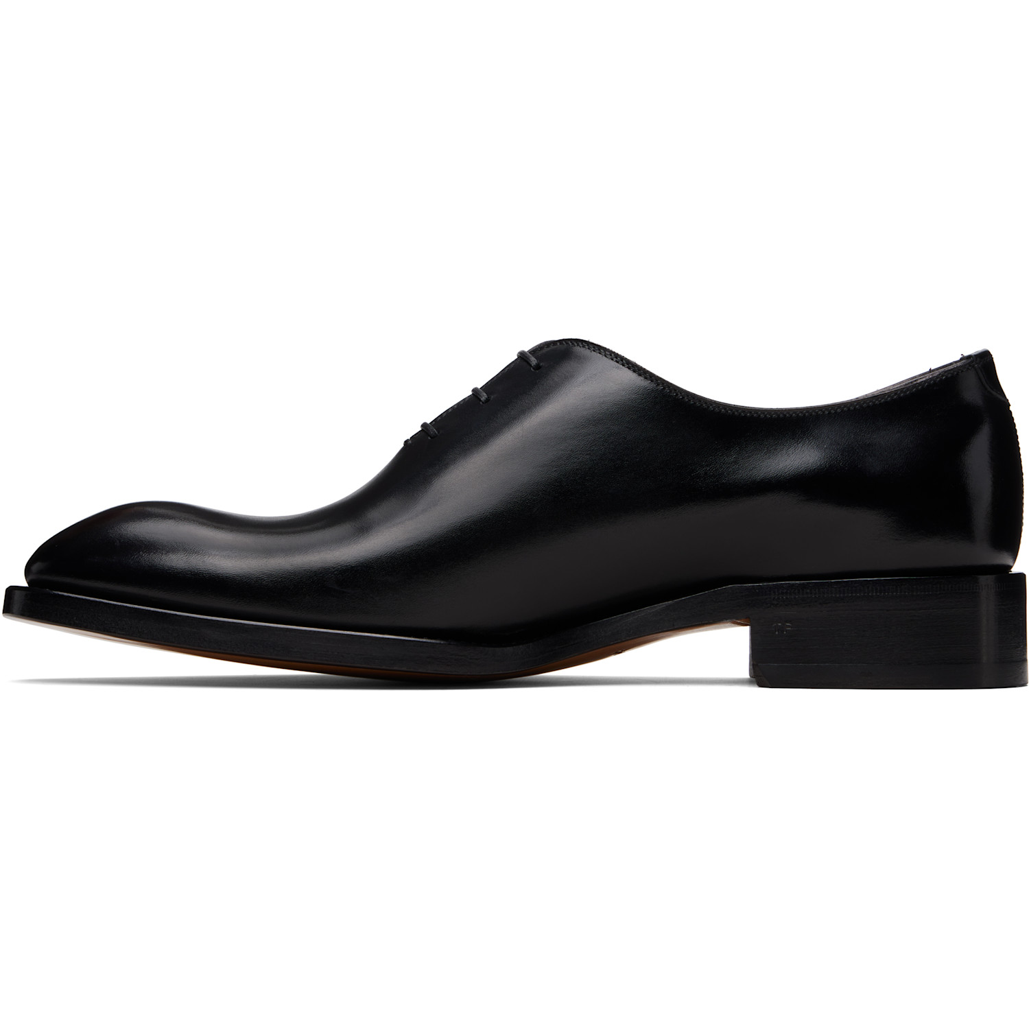  Tom Ford Black Burnished Leather Oxfords 