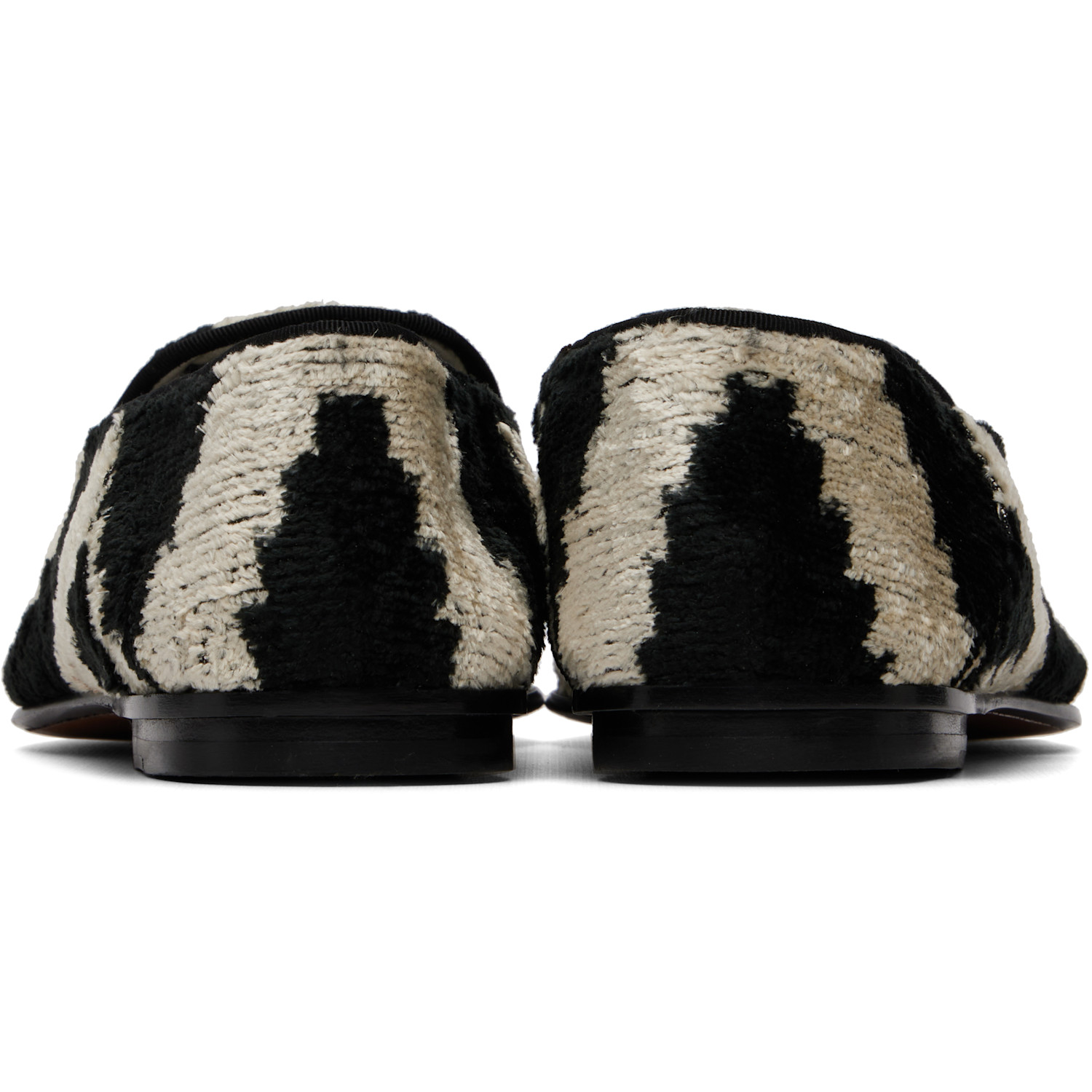  Tom Ford Black & Off-white Jacquard Velvet Steven Loafers 