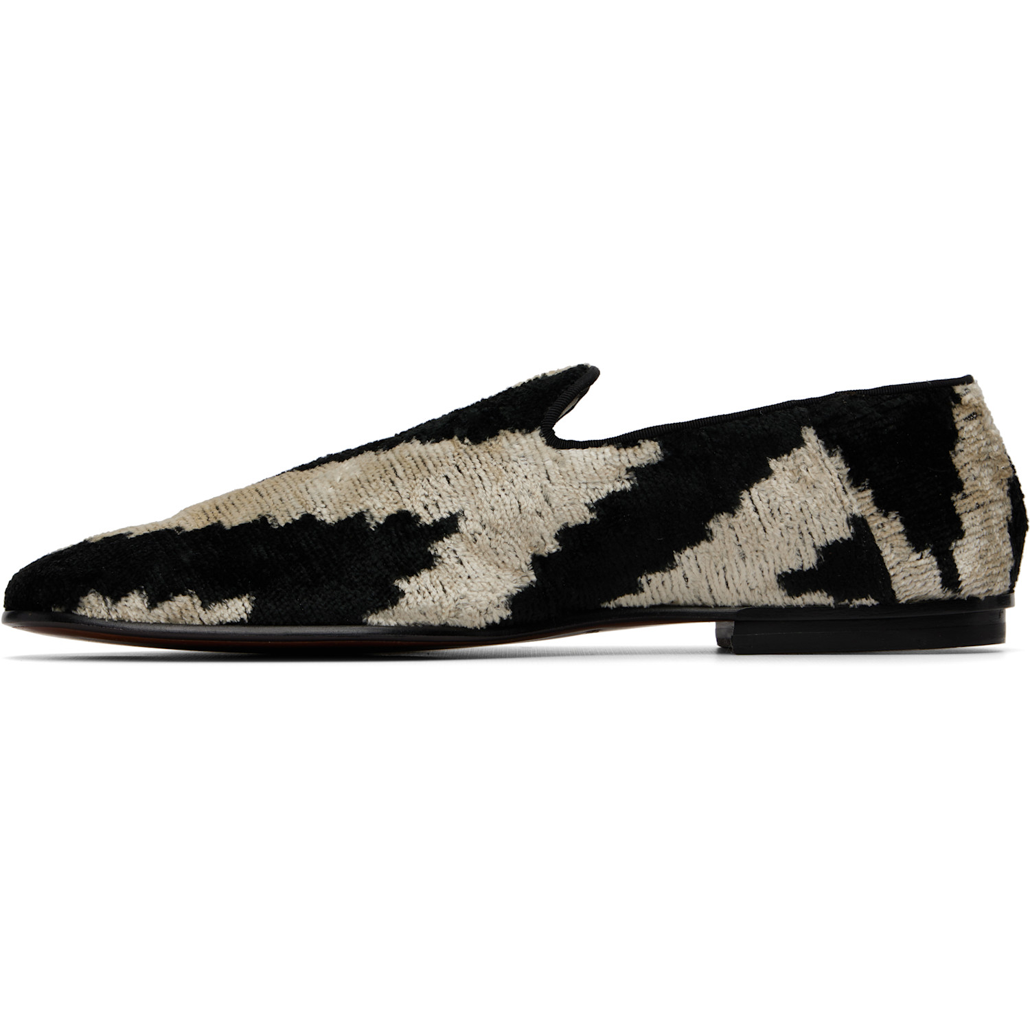 Tom Ford Black & Off-white Jacquard Velvet Steven Loafers 