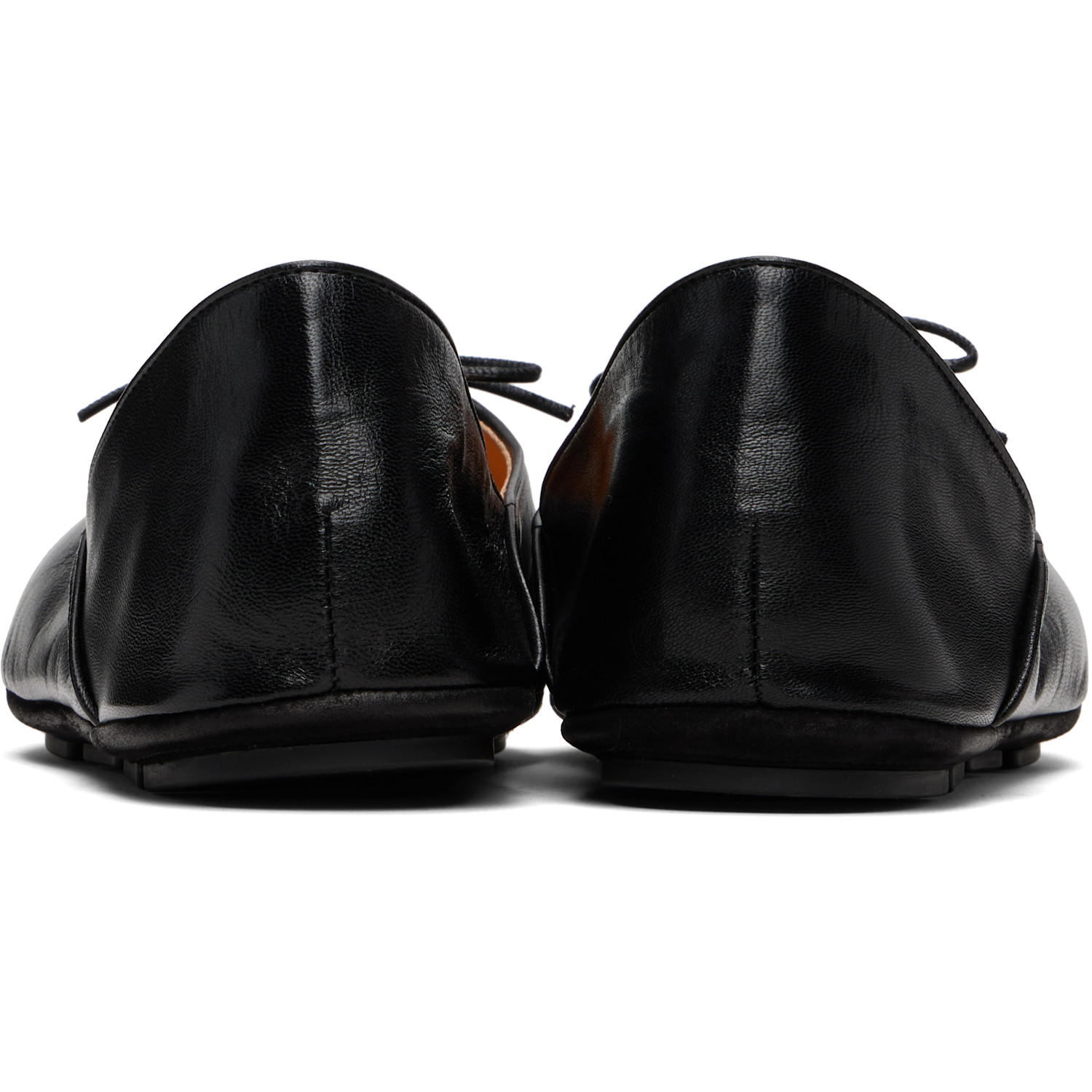  Tom Ford Black Shiny Kid Leather Rudolf Ballet Loafers 