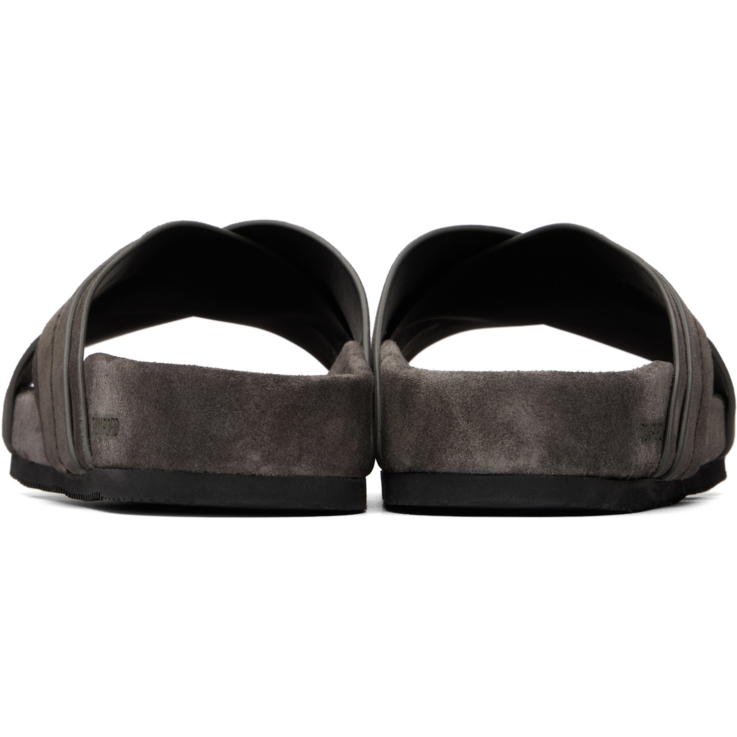  Tom Ford Gray Suede Wicklow Slides 
