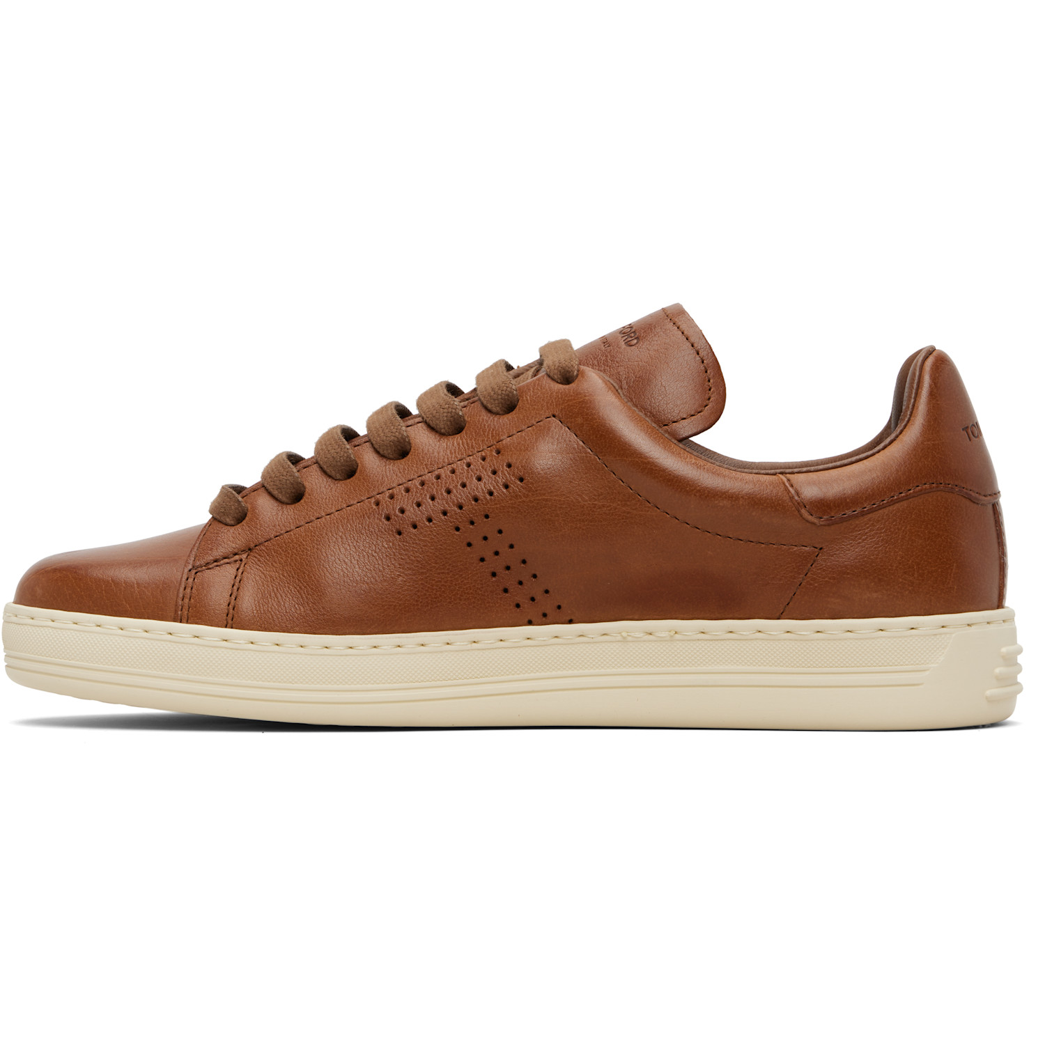  Tom Ford Brown Grain Leather Warwick Sneakers 