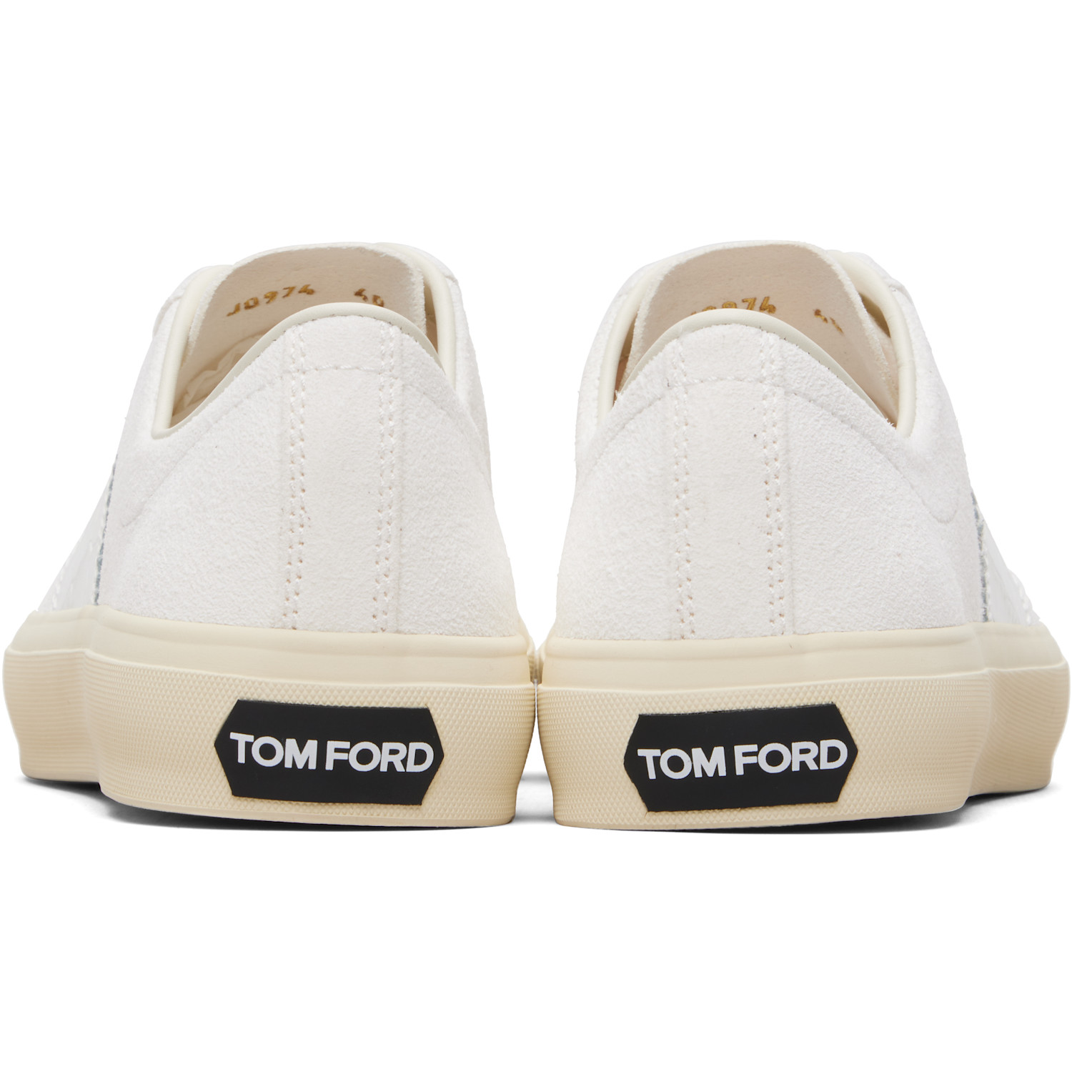  Tom Ford White Suede & Printed Alligator Cambridge Sneakers 