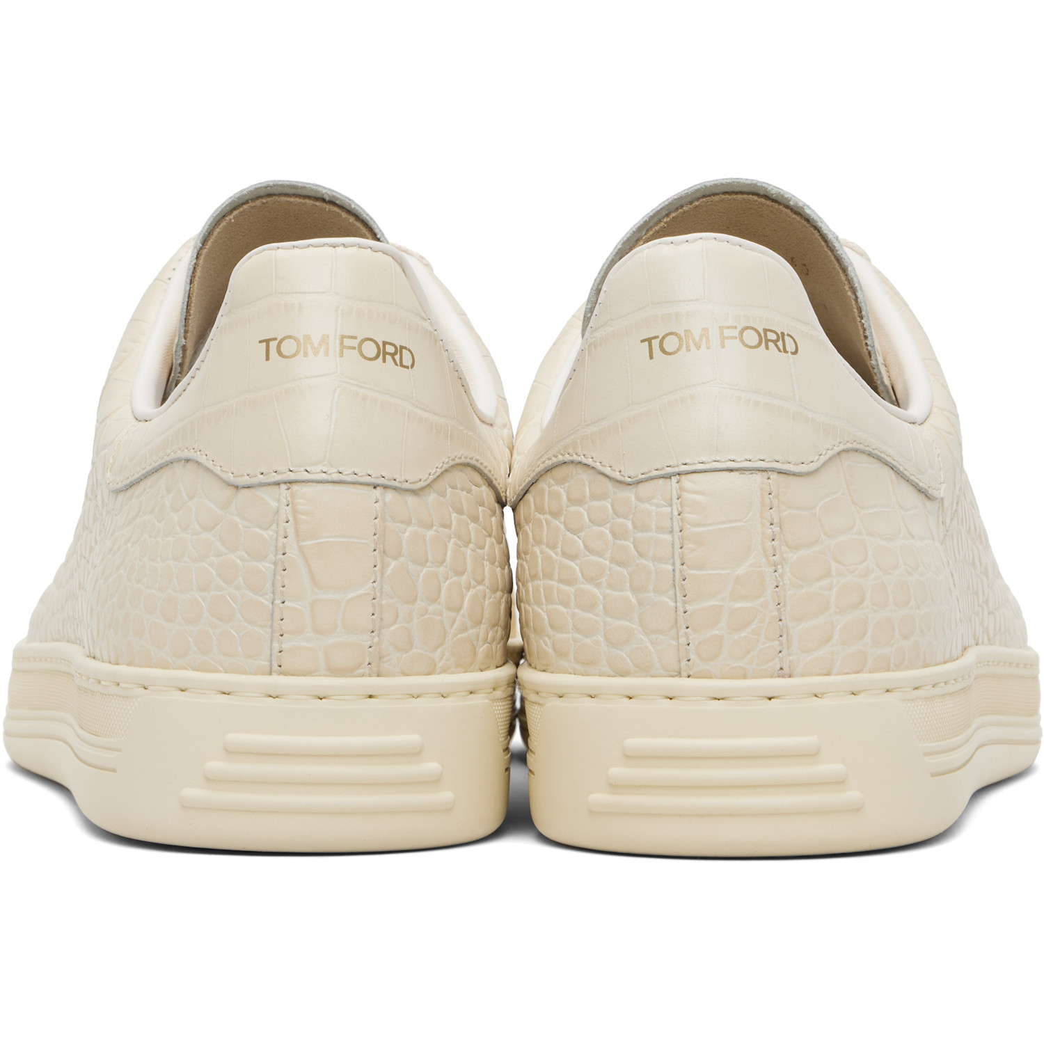  Tom Ford Off-white Printed Alligator Warwick Sneakers 