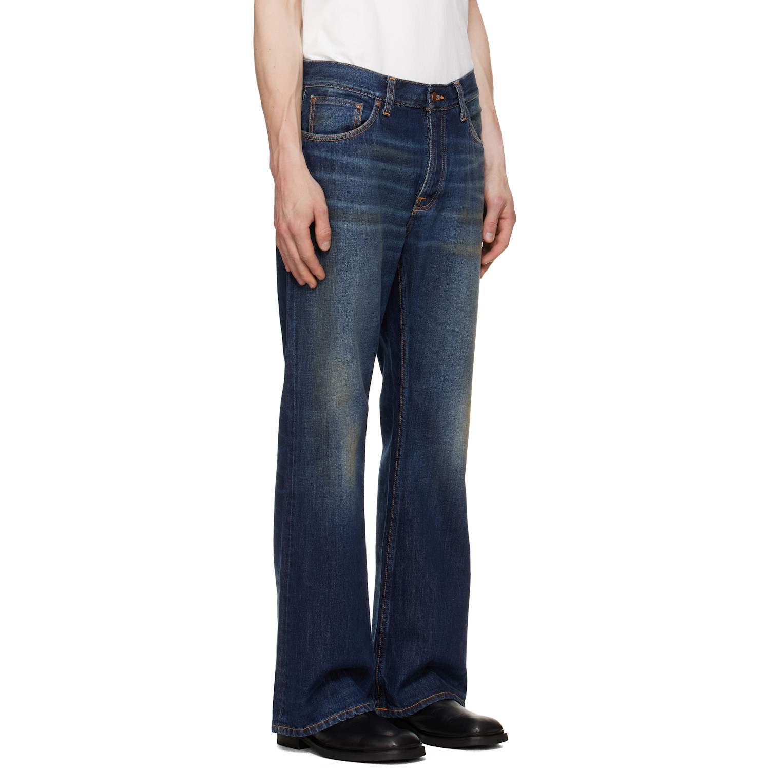  Nudie Jeans Navy Flare Glenn Jeans 