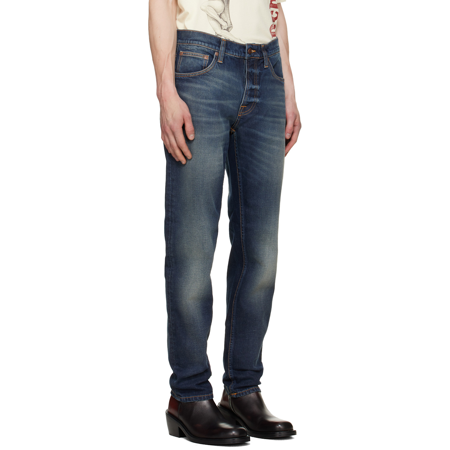  Nudie Jeans Navy Solid Ollie Jeans 