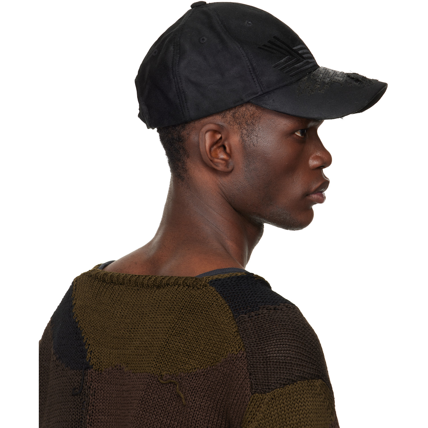  Fffpostalservice Black Laser Cut Damaged Cap 