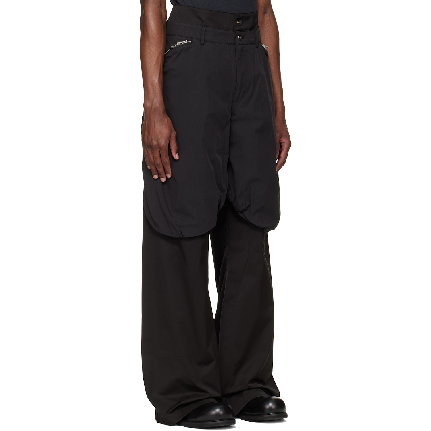  Fffpostalservice Black Bolsu Double Layered Trousers 