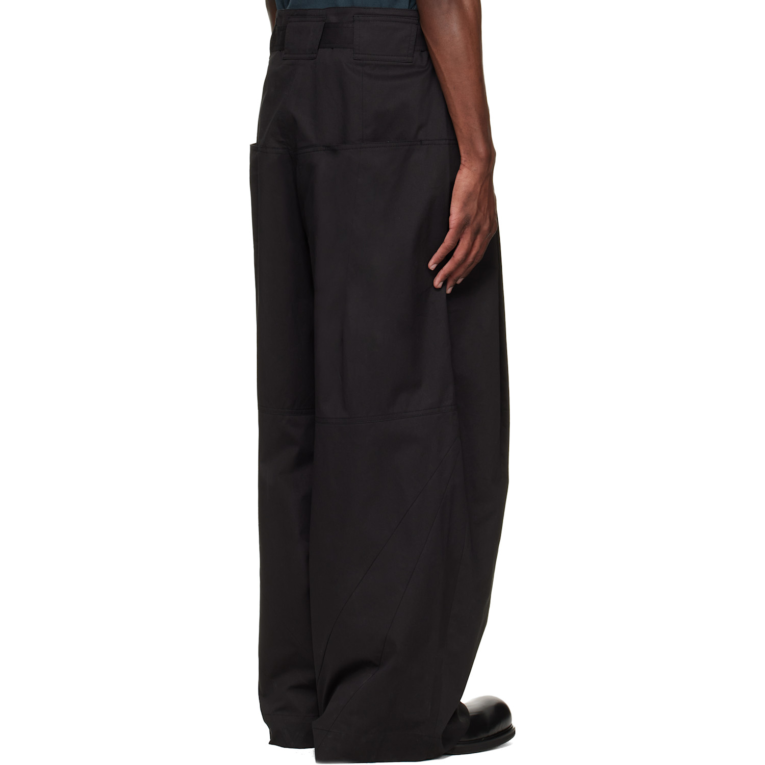  Fffpostalservice Black Wide Belted Trousers 