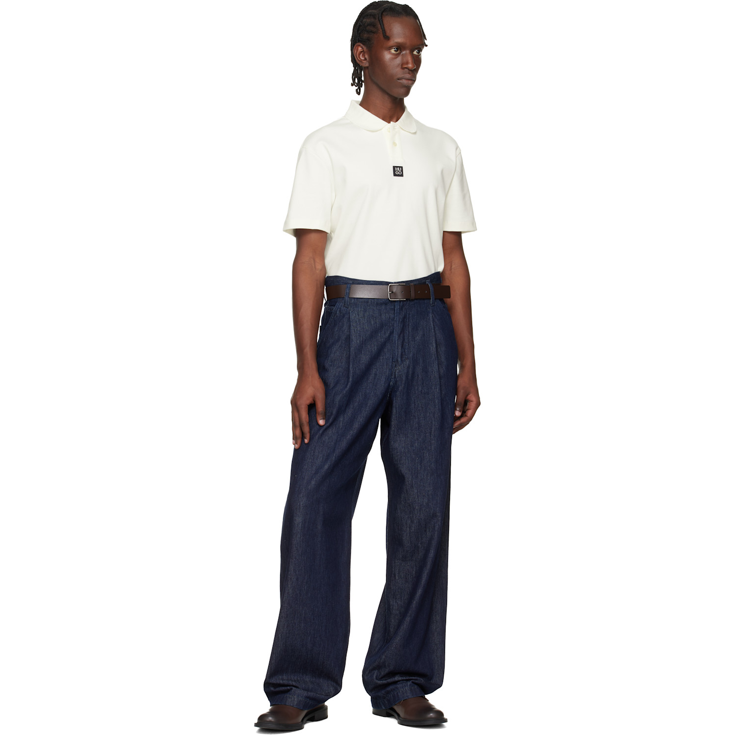  Hugo Brown Leather Belt 