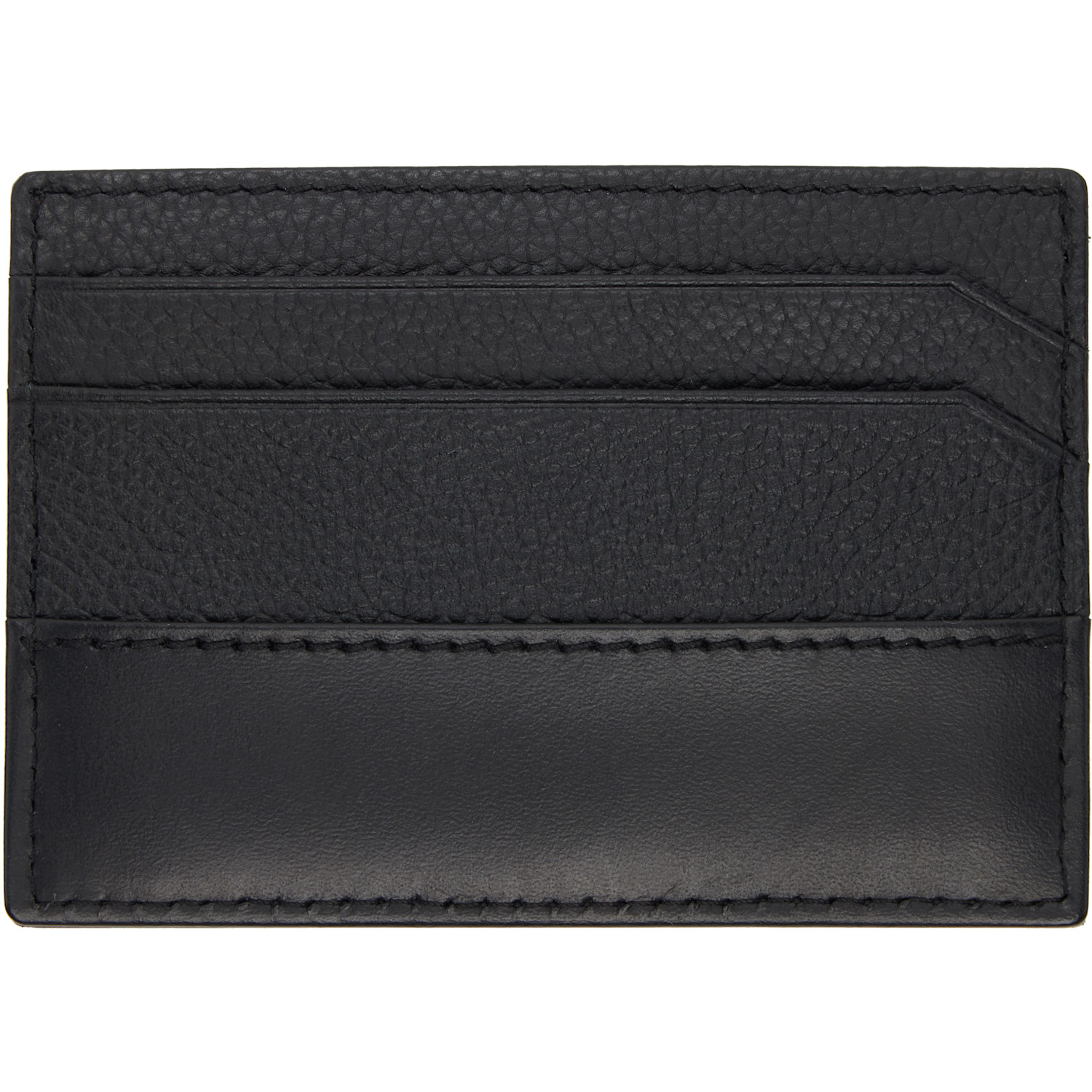  Hugo Black Stacked-logo Trim Card Holder 