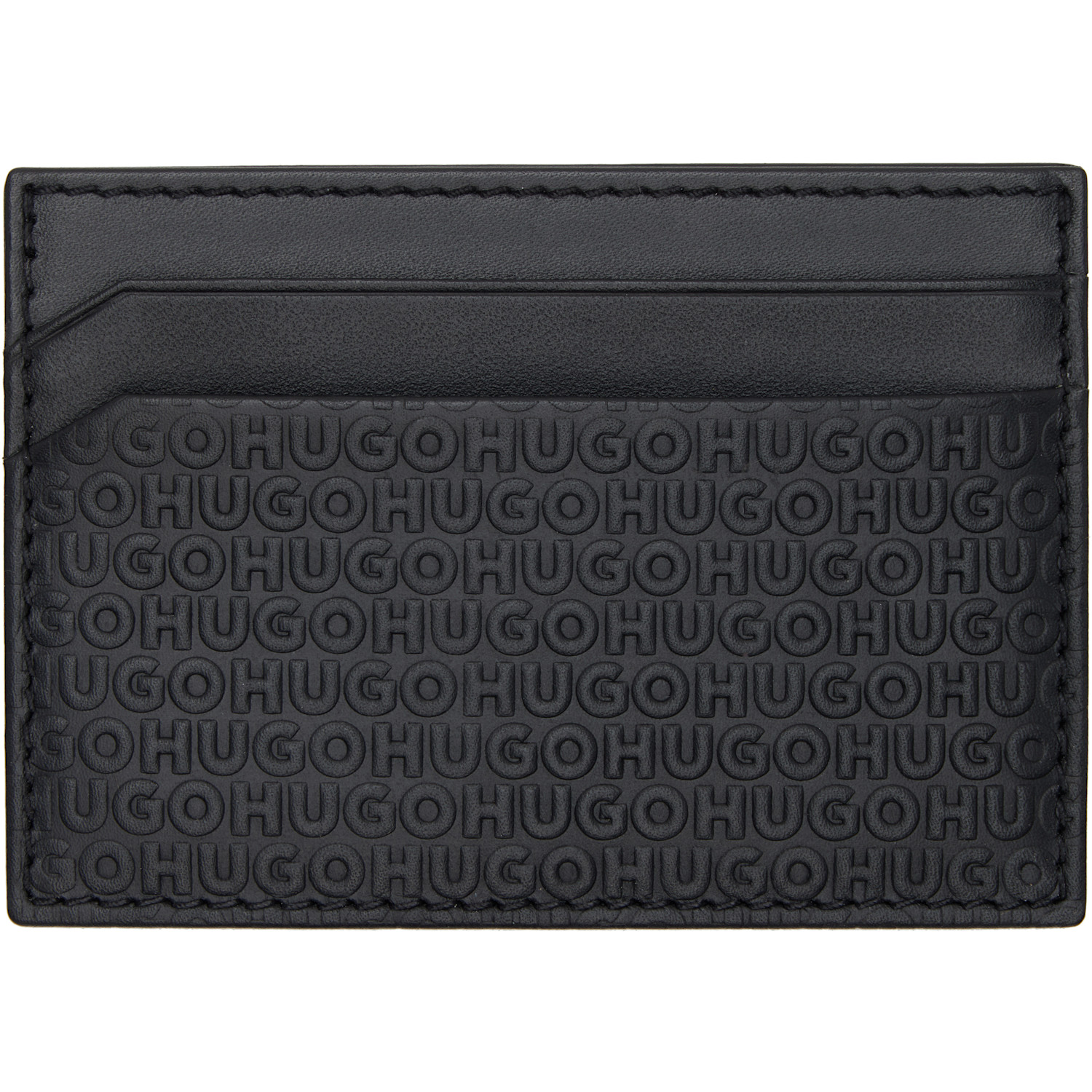  Hugo Black Embossed Logo Card Holder 
