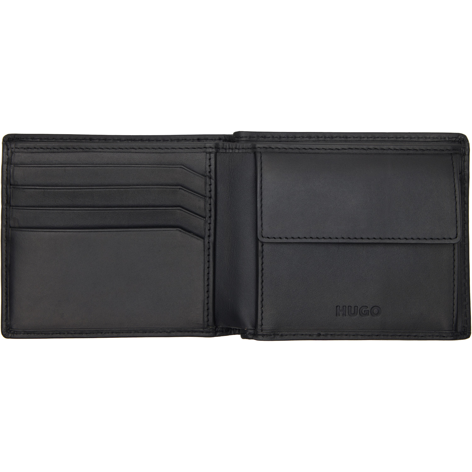  Hugo Black 'red Stacked Logo' Wallet 