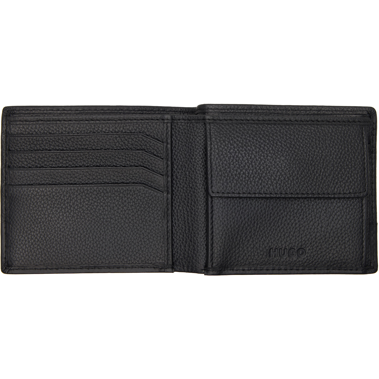  Hugo Black Stacked-logo Trim Wallet 