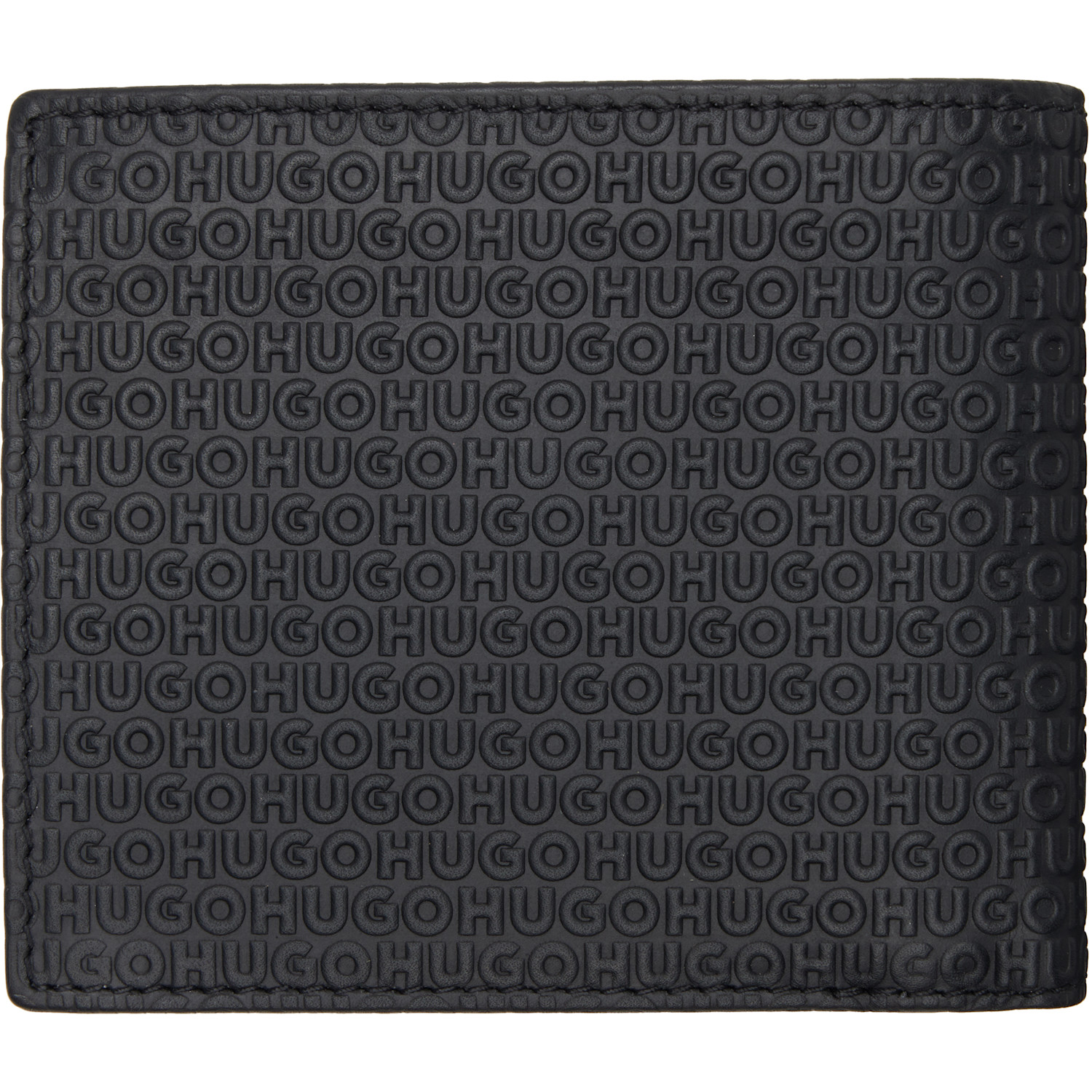  Hugo Black Embossed Logo Wallet 