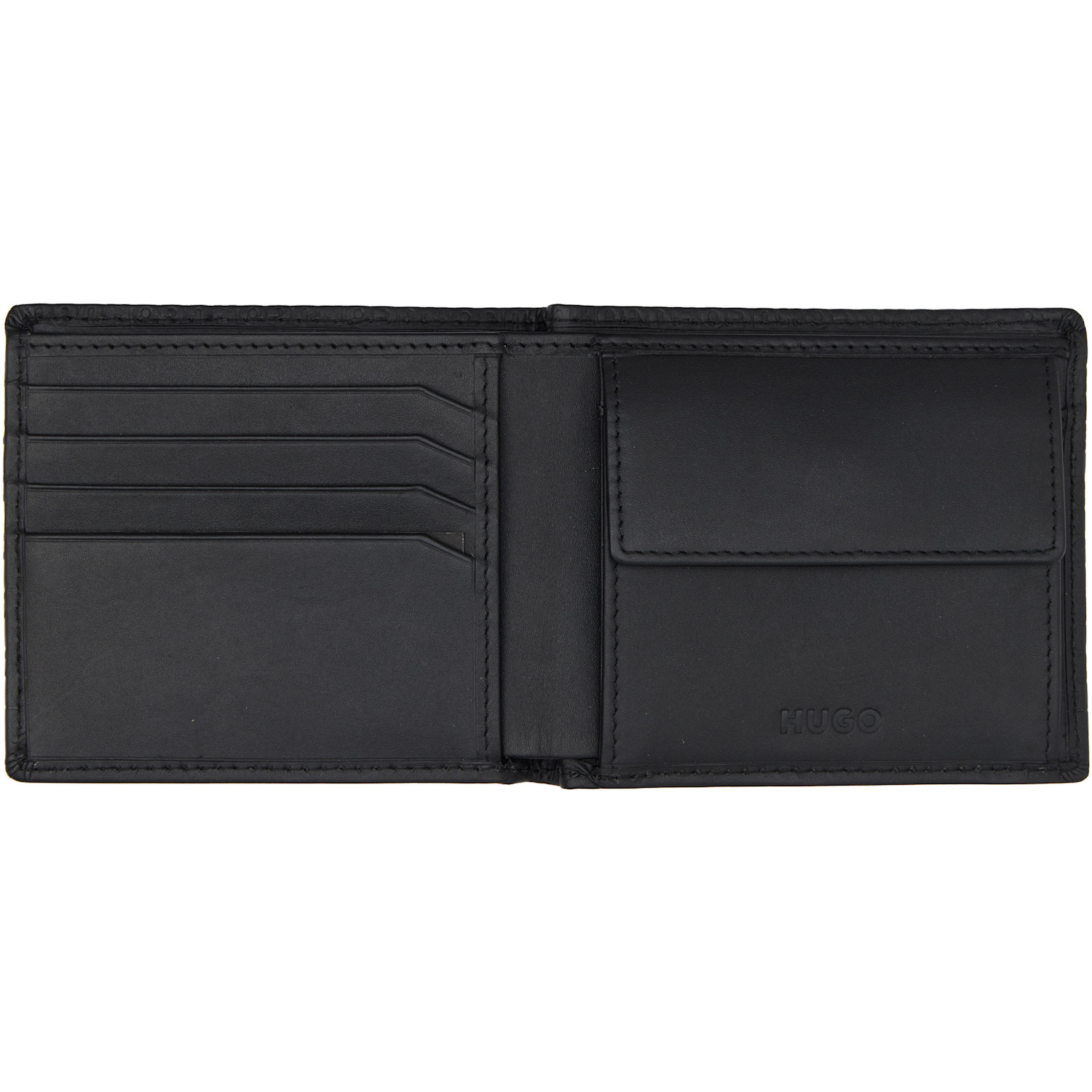  Hugo Black Logo-pattern Leather Wallet 