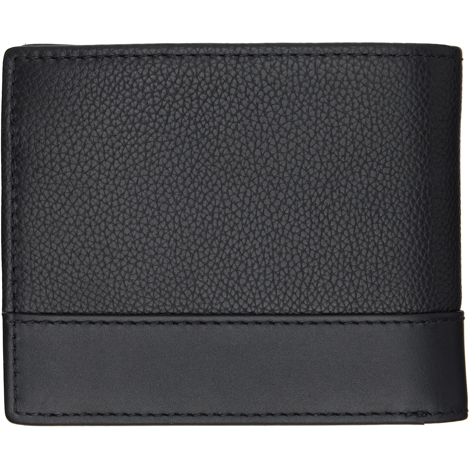  Hugo Black Stacked-logo Trifold Leather Wallet 