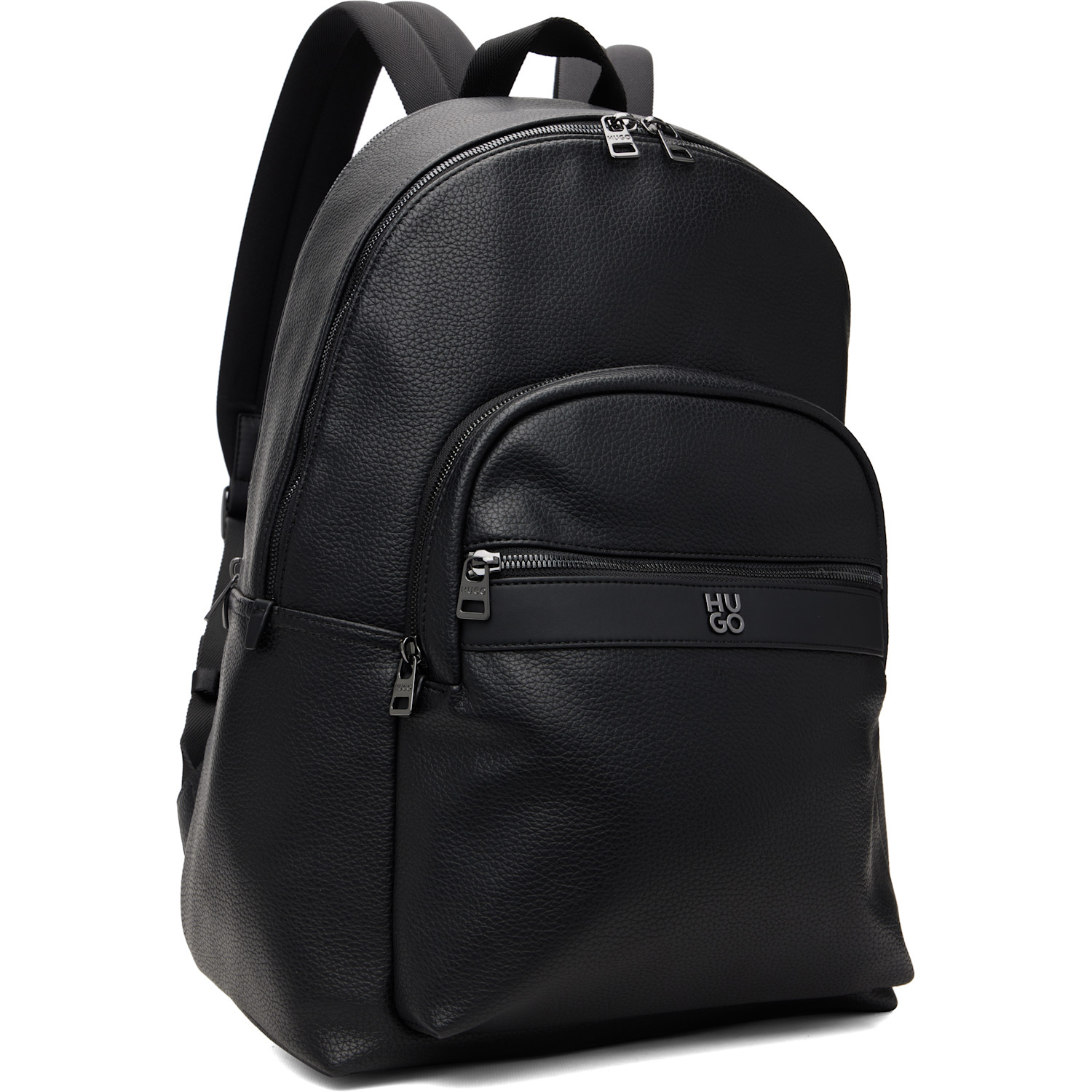 Hugo Black Grained Faux-leather Backpack 