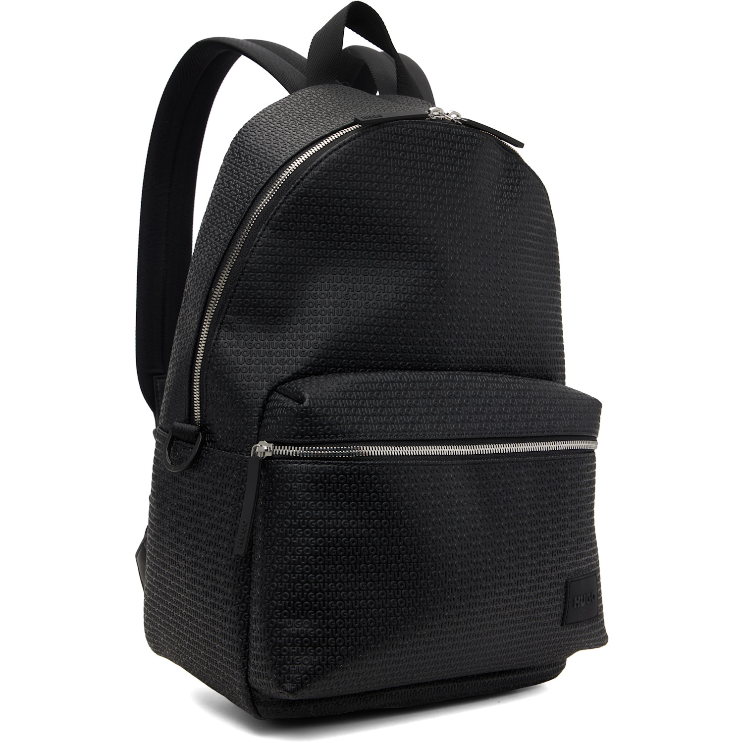  Hugo Black Embossed-logo Backpack 