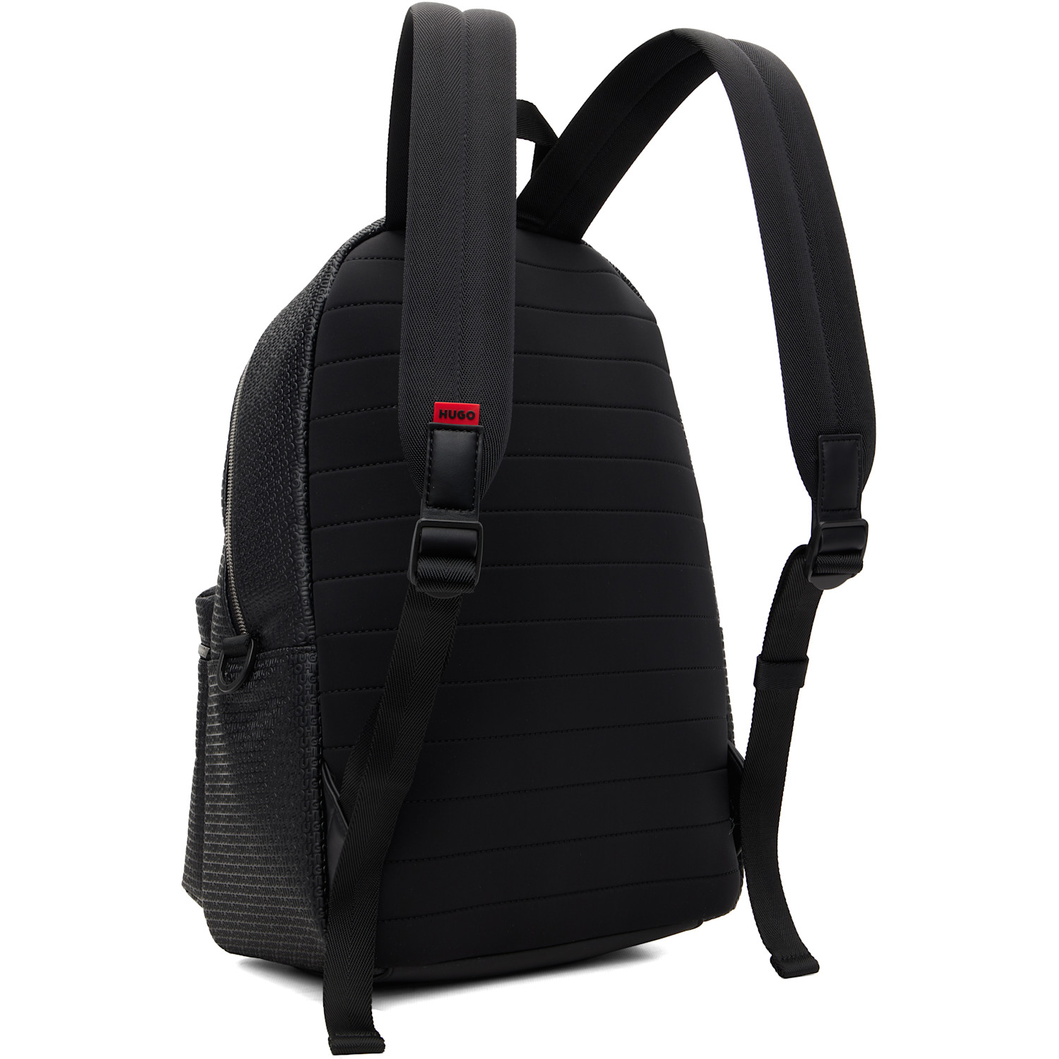  Hugo Black Embossed-logo Backpack 