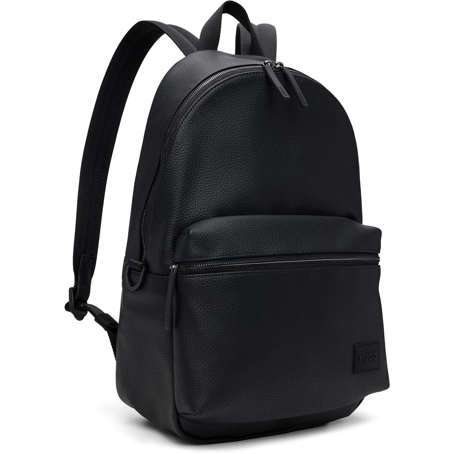  Hugo Black Zipped Faux-leather Backpack 