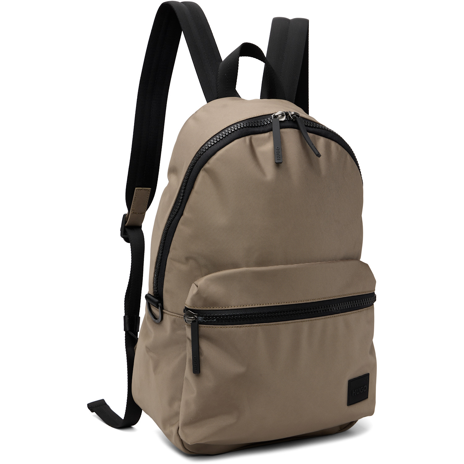  Hugo Beige Logo Patch Backpack 