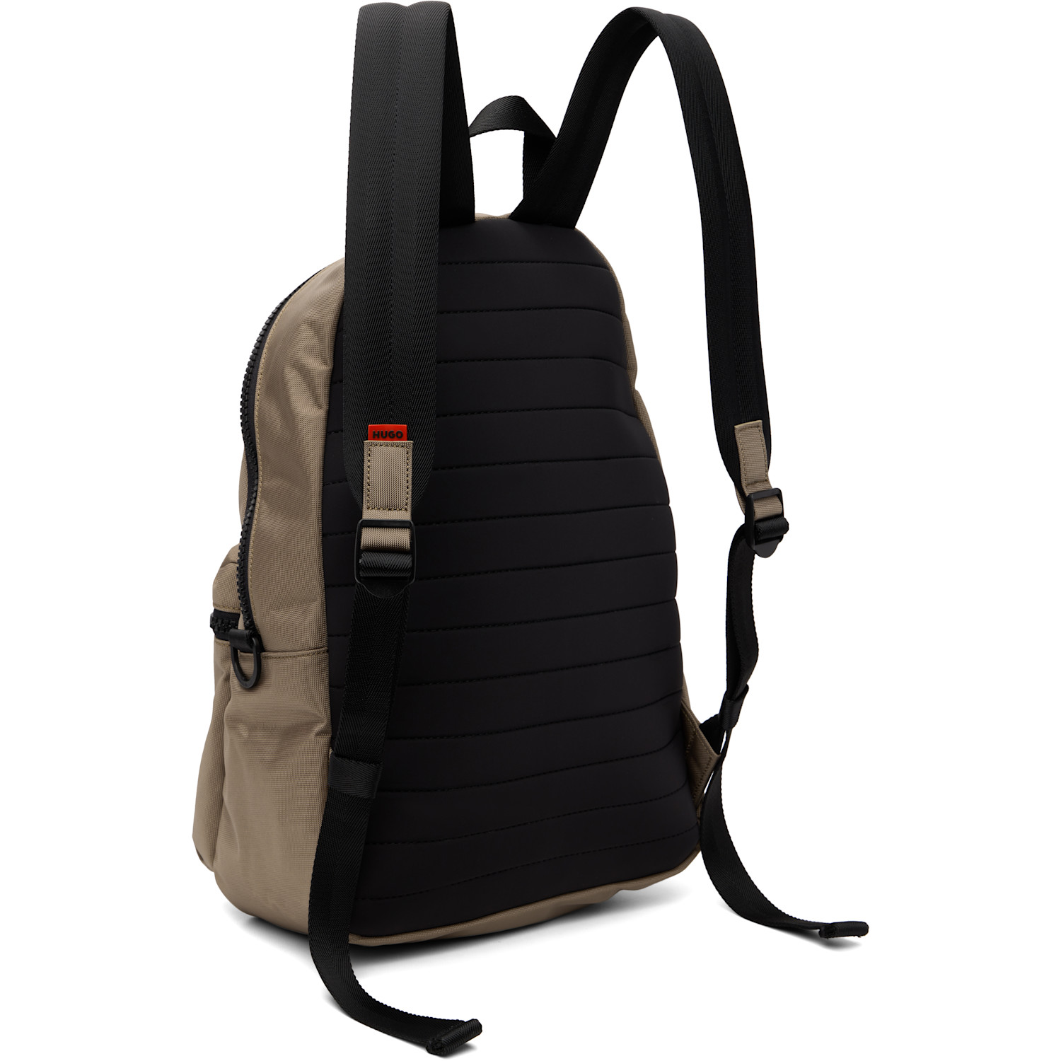  Hugo Beige Logo Patch Backpack 