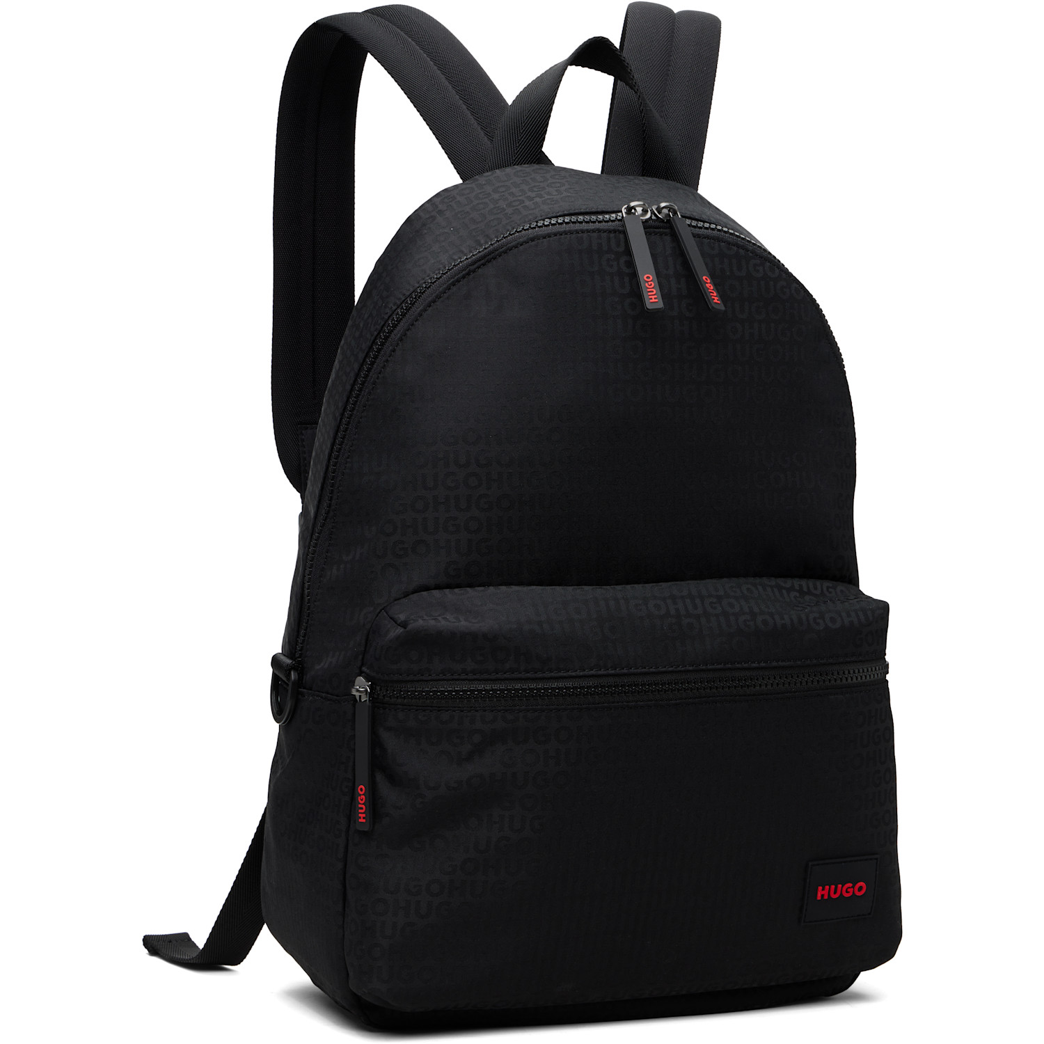  Hugo Black Logo Patch Backpack 