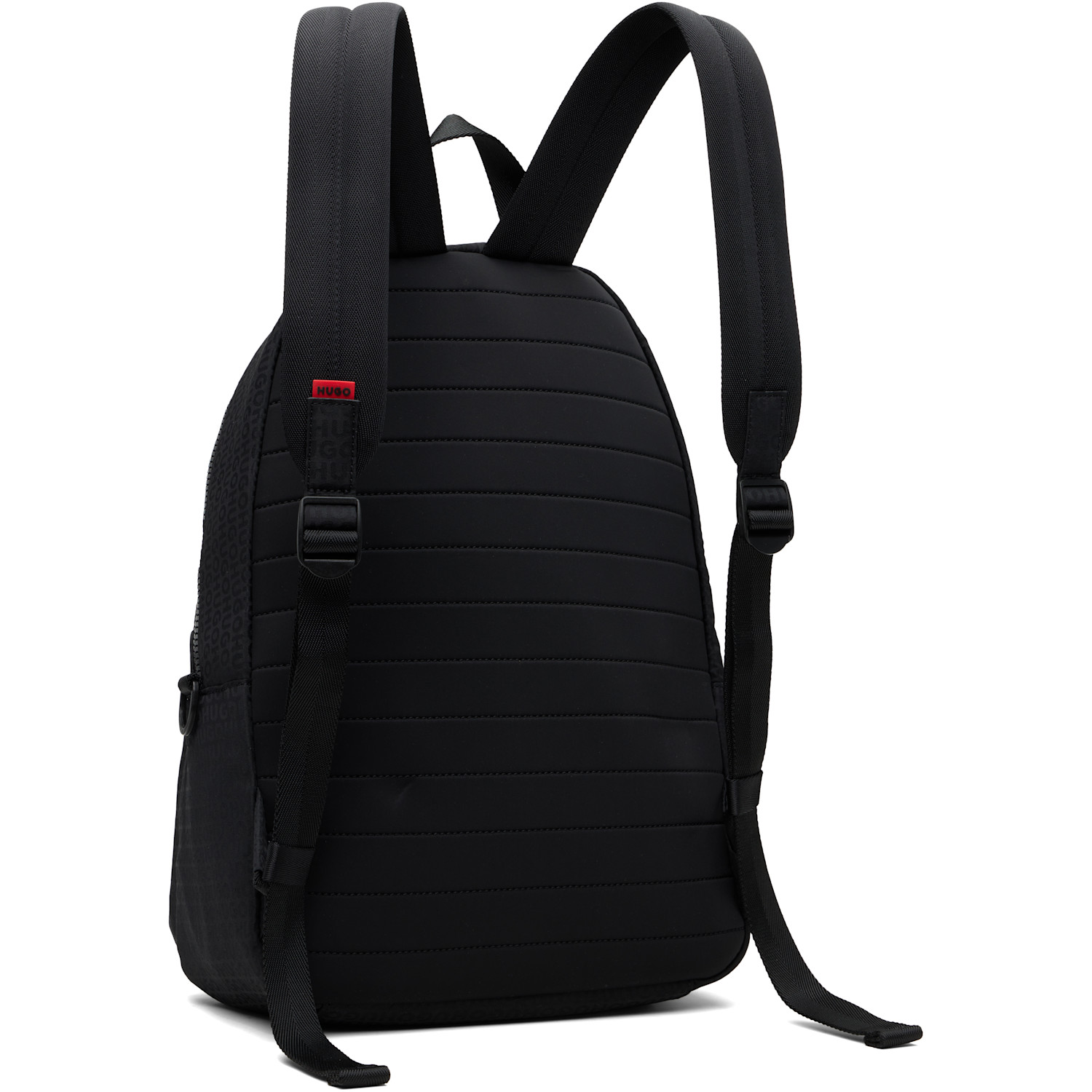  Hugo Black Logo Patch Backpack 