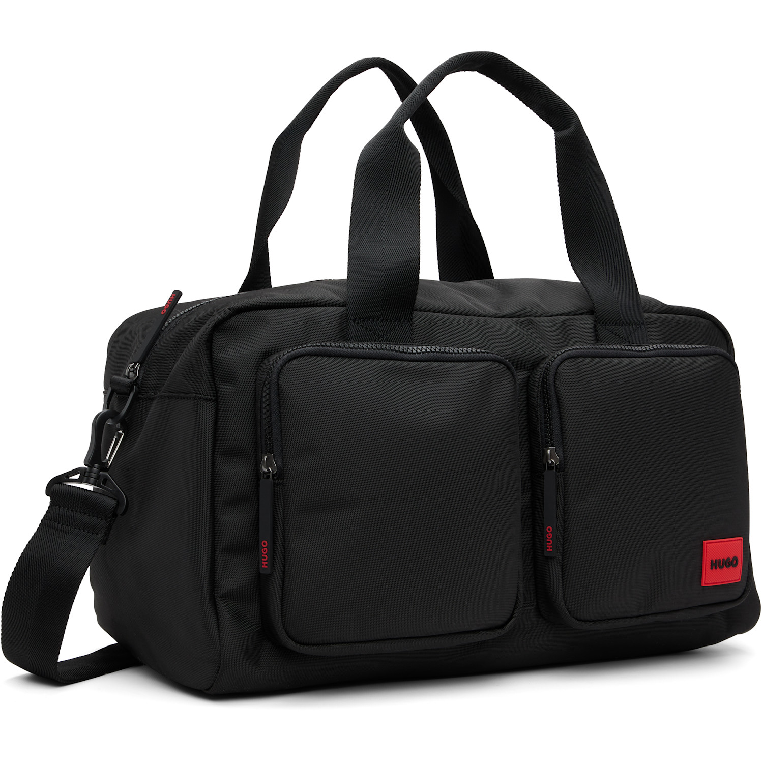  Hugo Black Canvas Logo Duffle Bag 