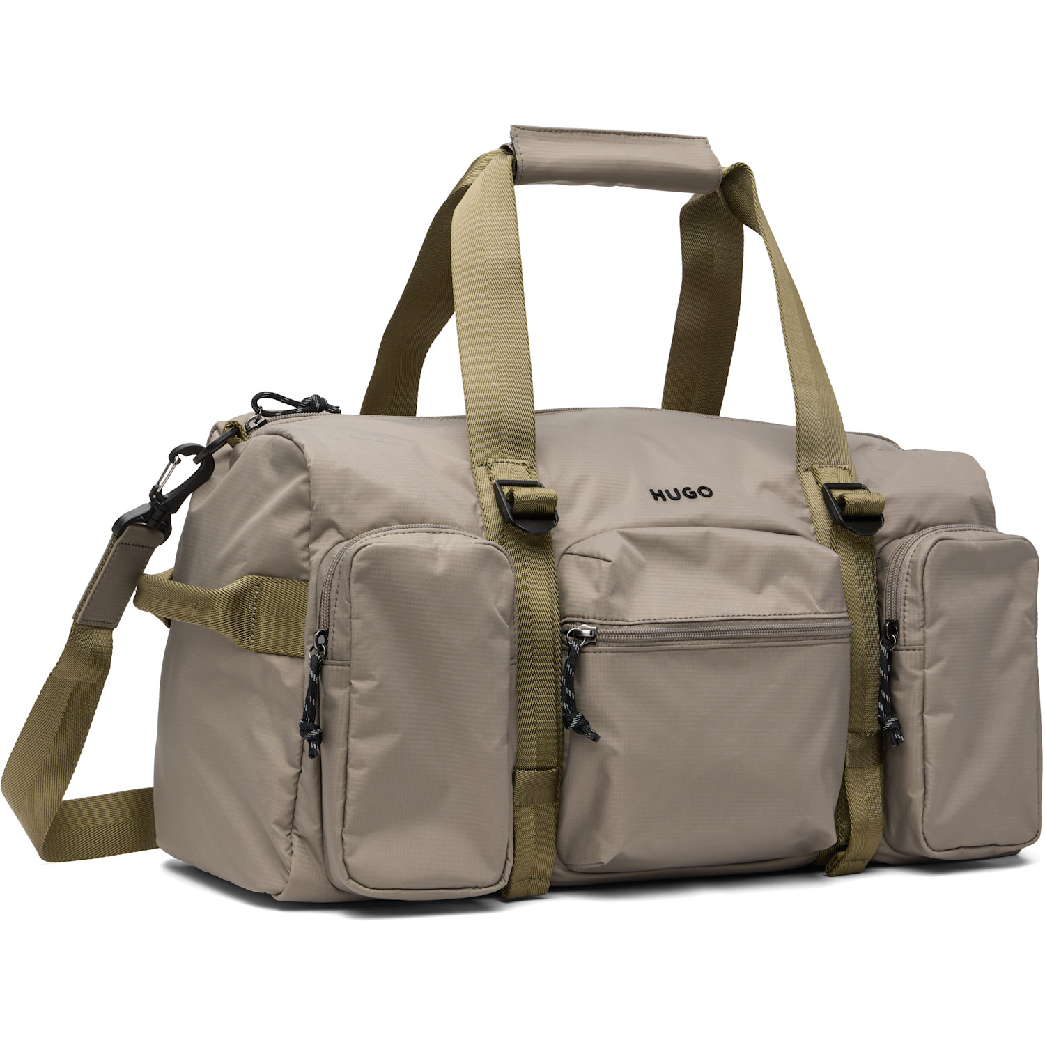  Hugo Taupe Silicone-print Logo Duffle Bag 