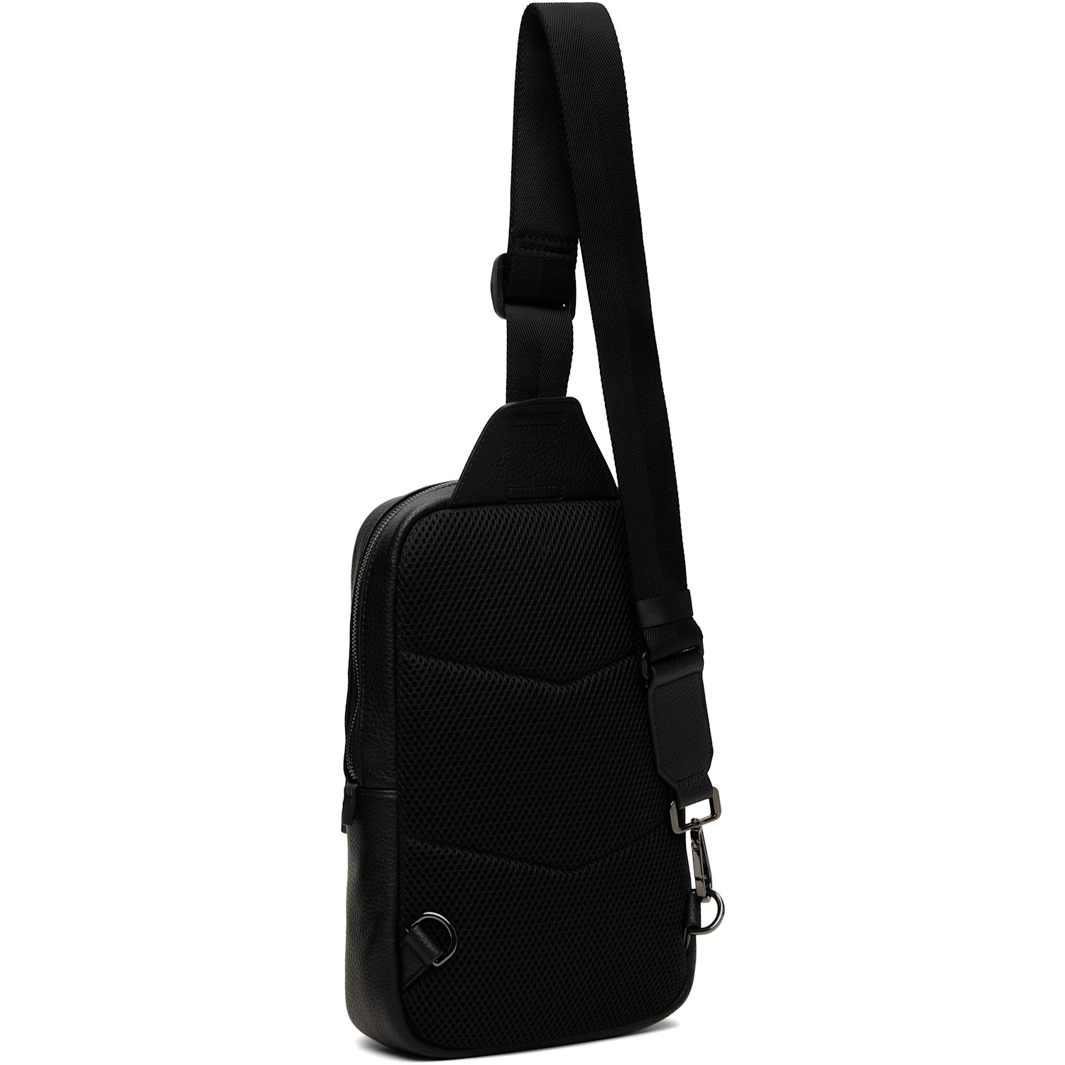  Hugo Black Stacked-logo Mono Strap Bag 