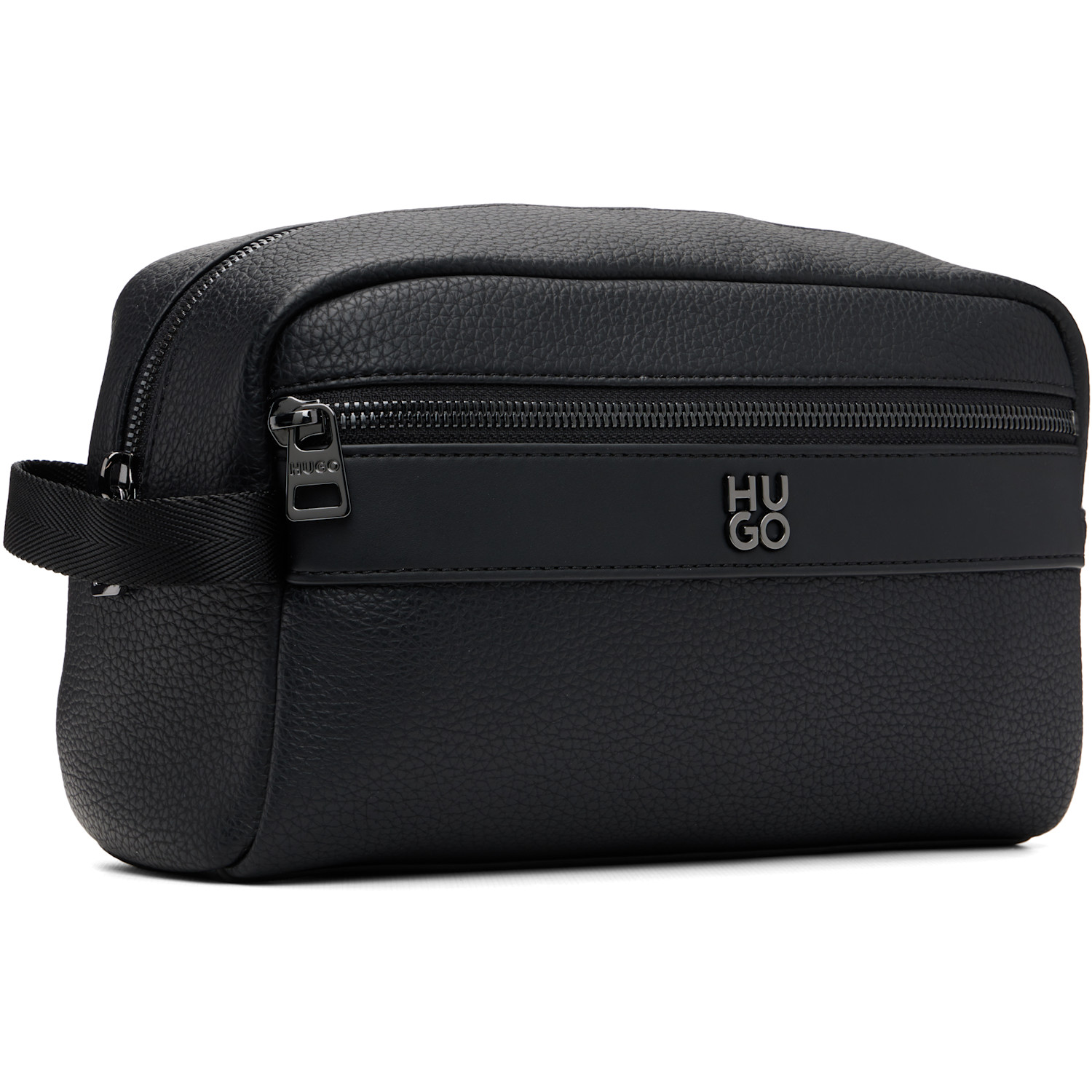  Hugo Black Polished Logo Wash Pouch 